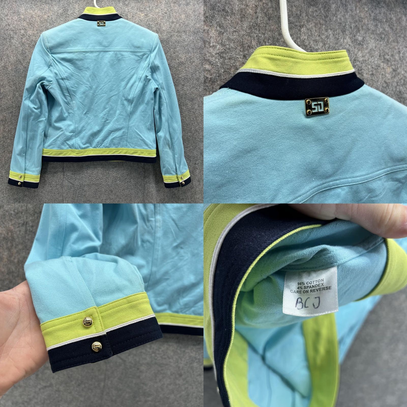 Vintage St John Jacket Women S Small Blue Green Full Zip Logo Sports All Seasons Size S / US 4 / IT 40 - 8 Thumbnail
