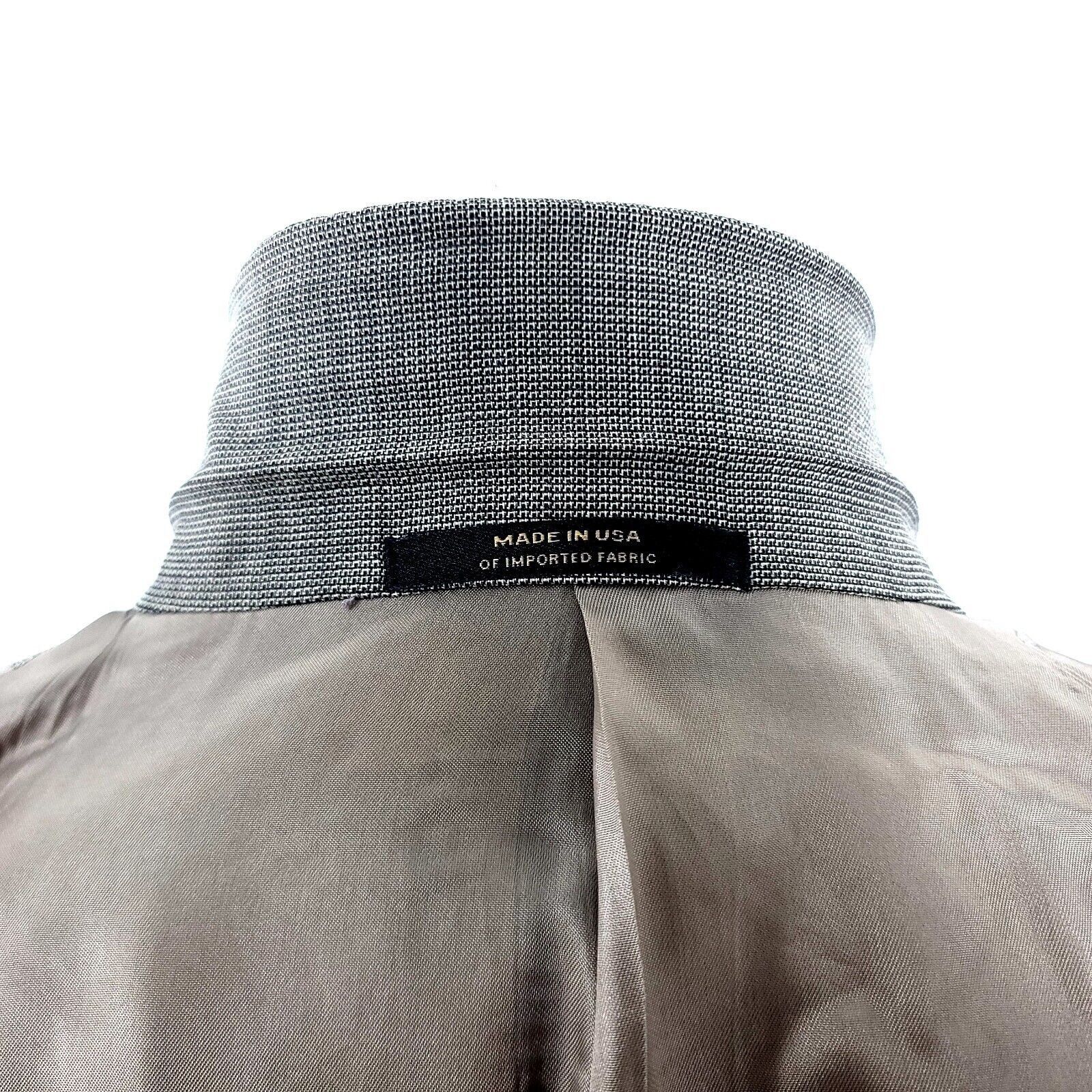 Hart Schaffner Marx Hart Schaffner Marx Wool 2 Button Blazer 42L Cream Black Che Size 42L - 11 Thumbnail