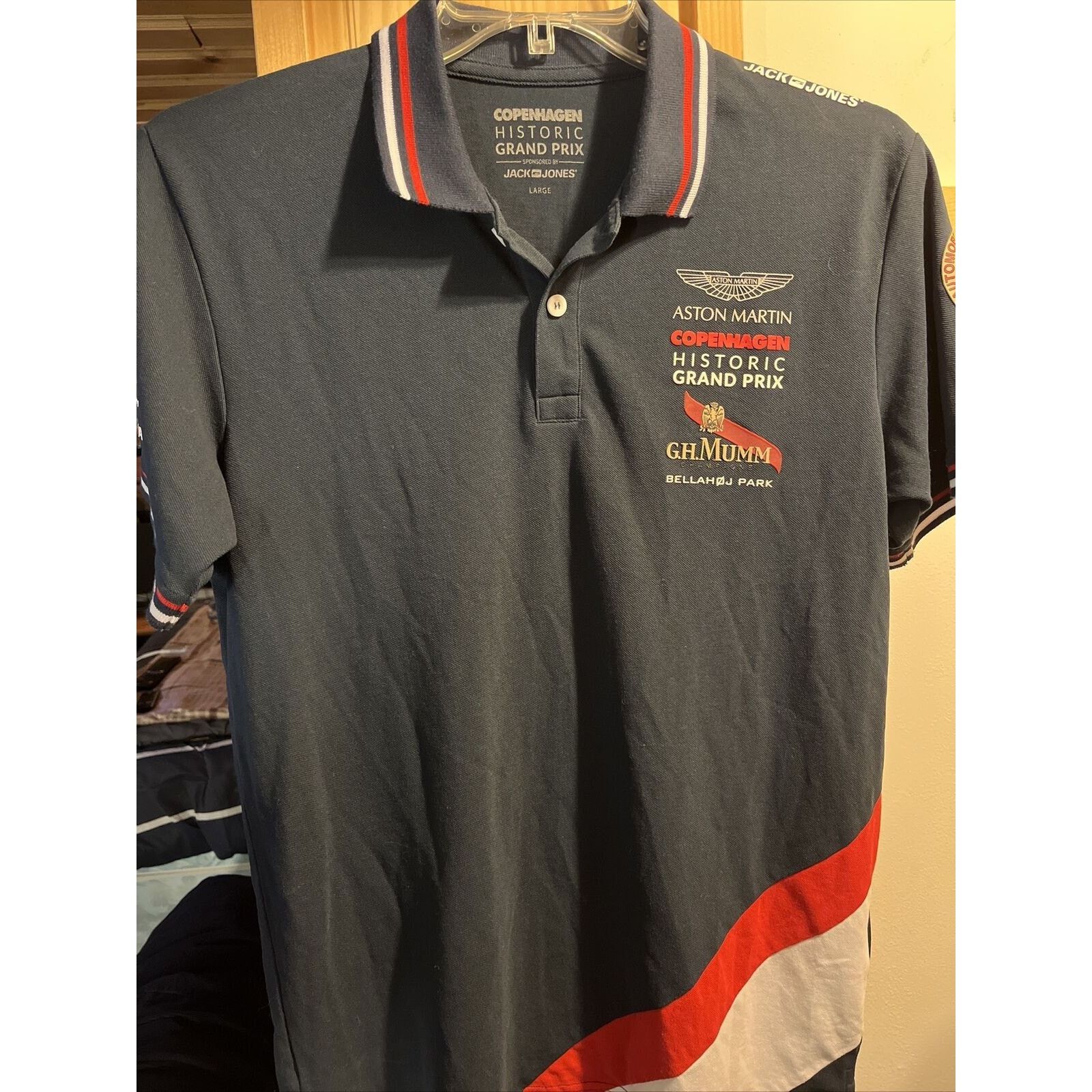 Other Copenhagen Historic Grand Prix Men’s L Navy Blue Button Polo Size US L / EU 52-54 / 3 - 2 Thumbnail