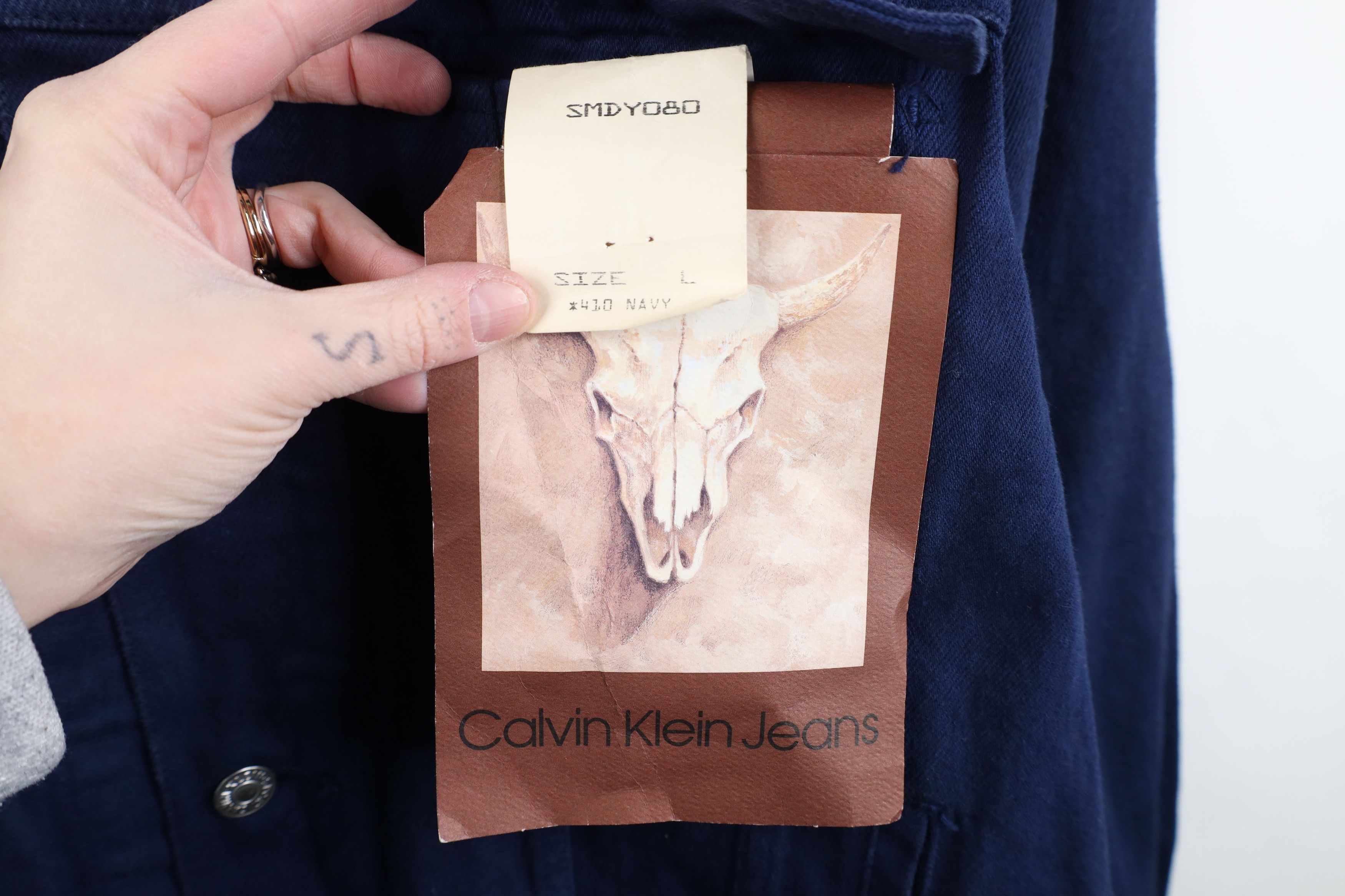Calvin Klein Deadstock Vintage 90s Calvin Klein Jacket Navy Blue USA Size US L / EU 52-54 / 3 - 4 Thumbnail