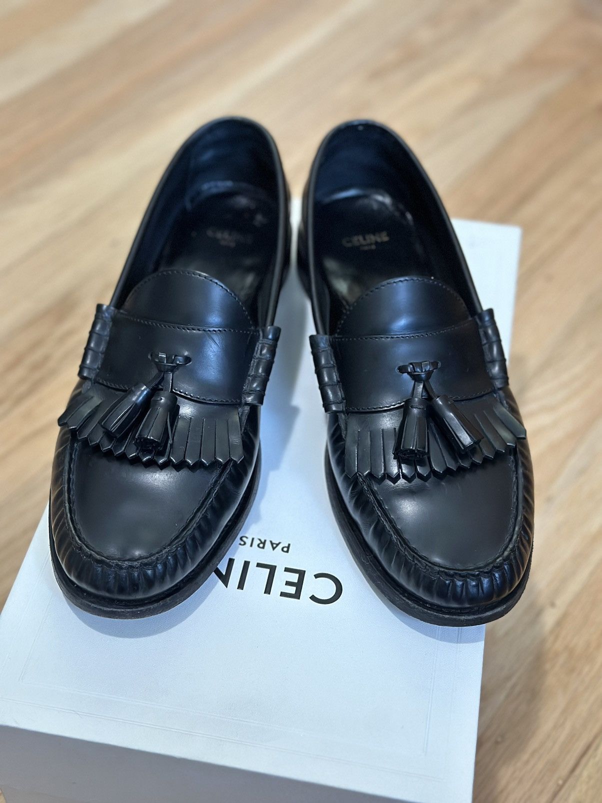 Celine Leather Luco Triomphe Kiltie Men’s Loafers Celine Luco Polished Calf Leather Celine Leather Luco  main image 4