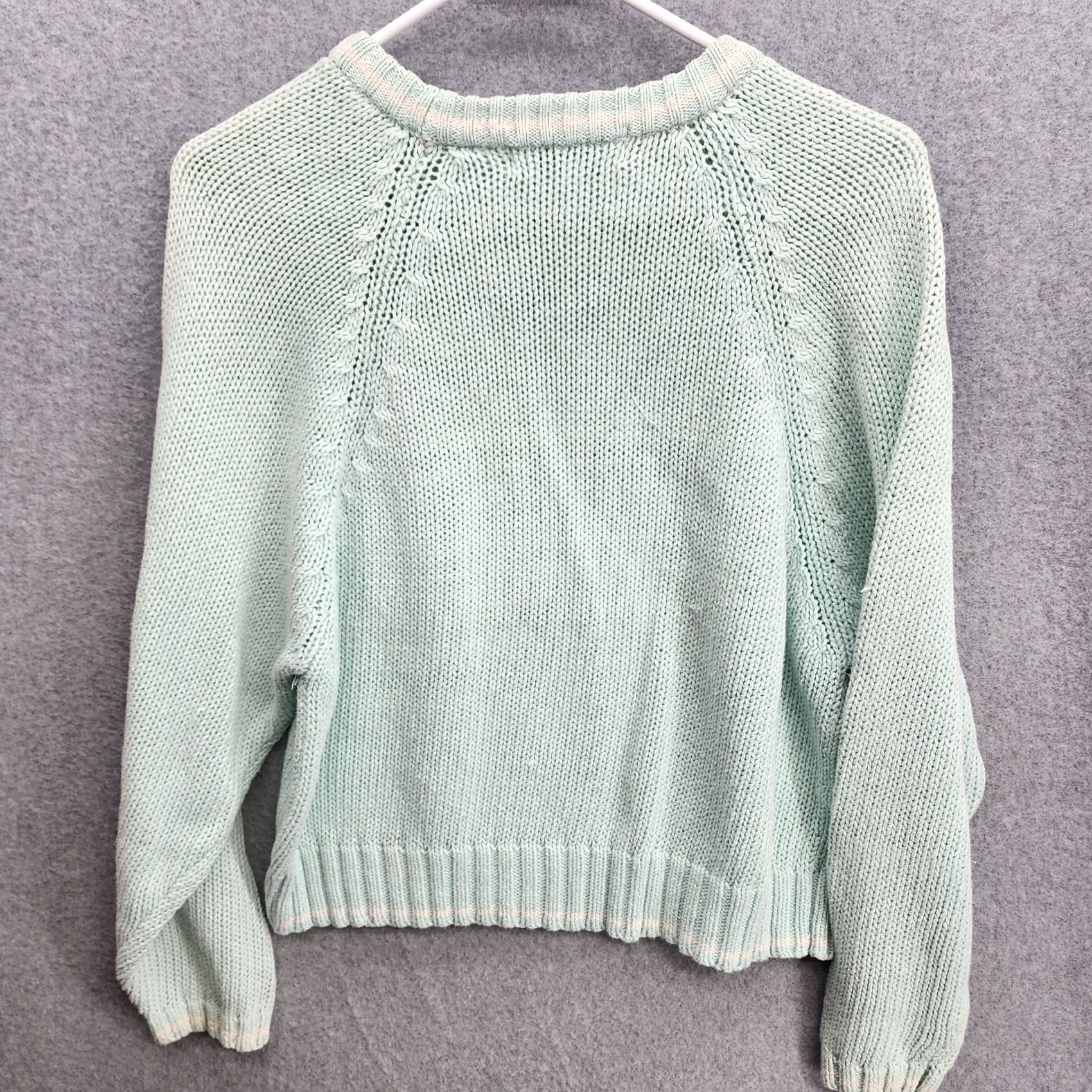 Vintage VINTAGE Cristina Knit Pullover Sweater Medium Sea Green Distressed Women M Green Pullover Knit Sweater Mens Womens Boys Girls Size M / US 6-8 / IT 42-44 - 6 Thumbnail