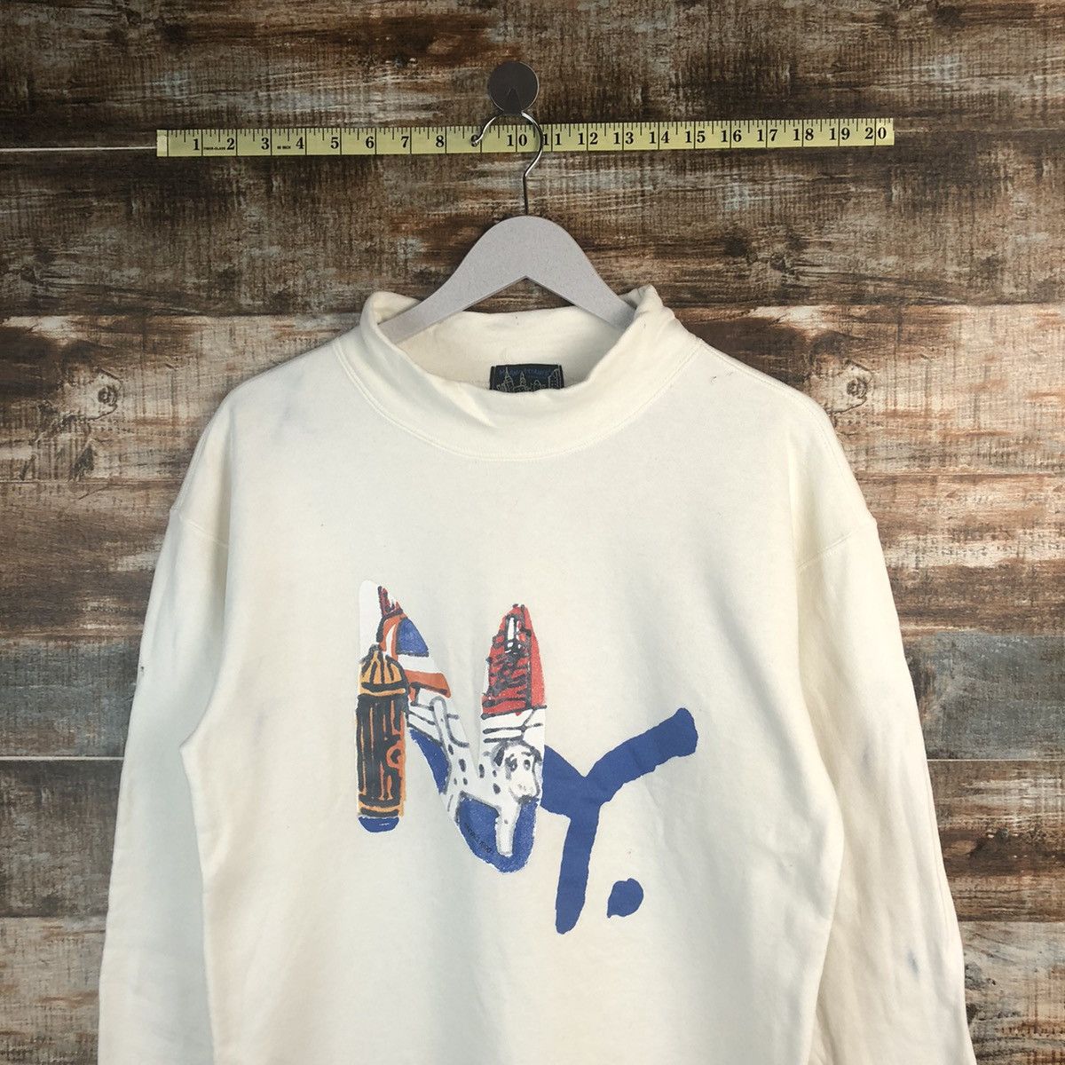 Vintage Mawnattaners NY vintage White Sweatshirt #A1289 Size US M / EU 48-50 / 2 - 2 Thumbnail