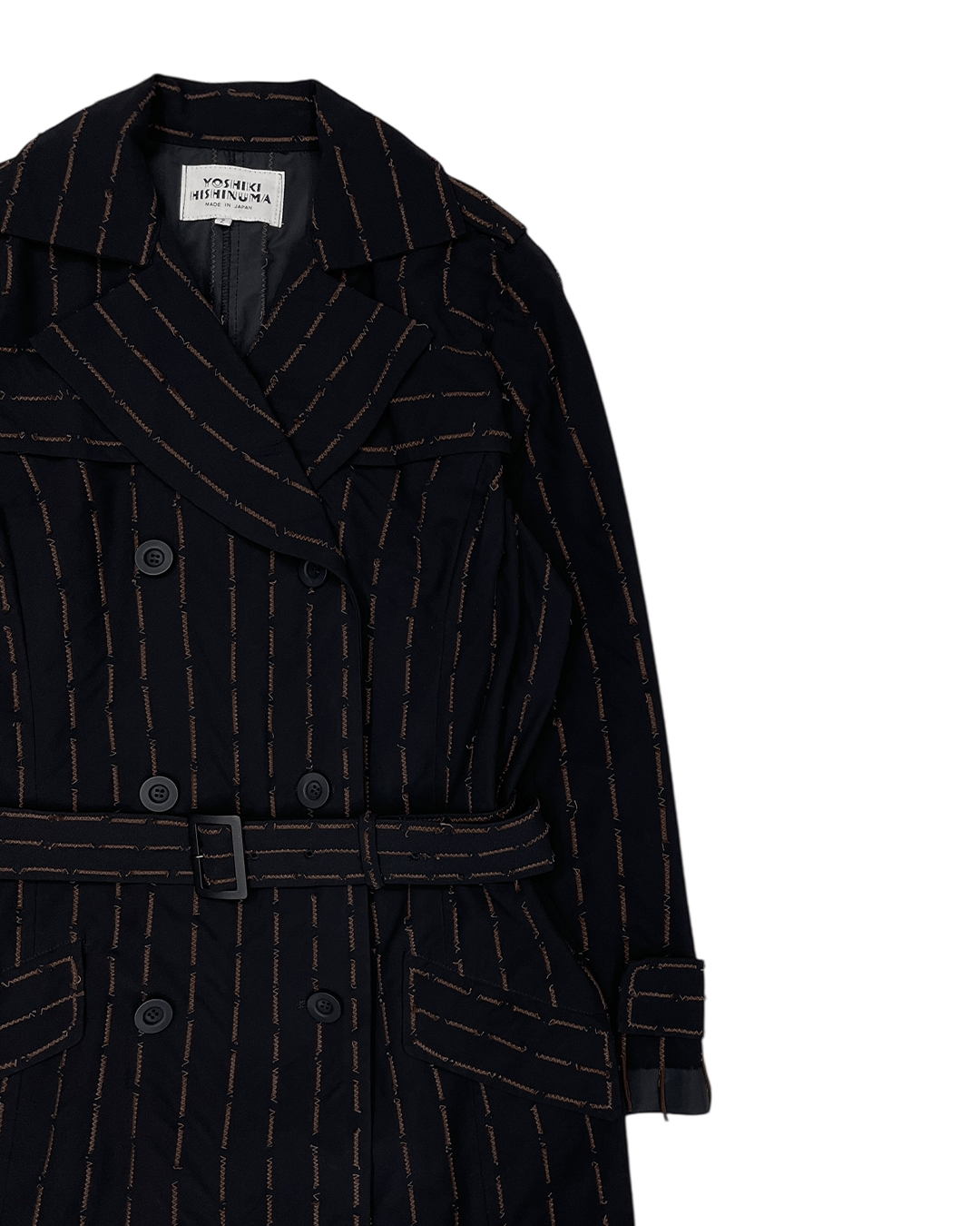 Japanese Brand Yoshiki Hishinuma Deconstructed Stitch Trench Coat Size XS / US 0-2 / IT 36-38 - 6 Thumbnail