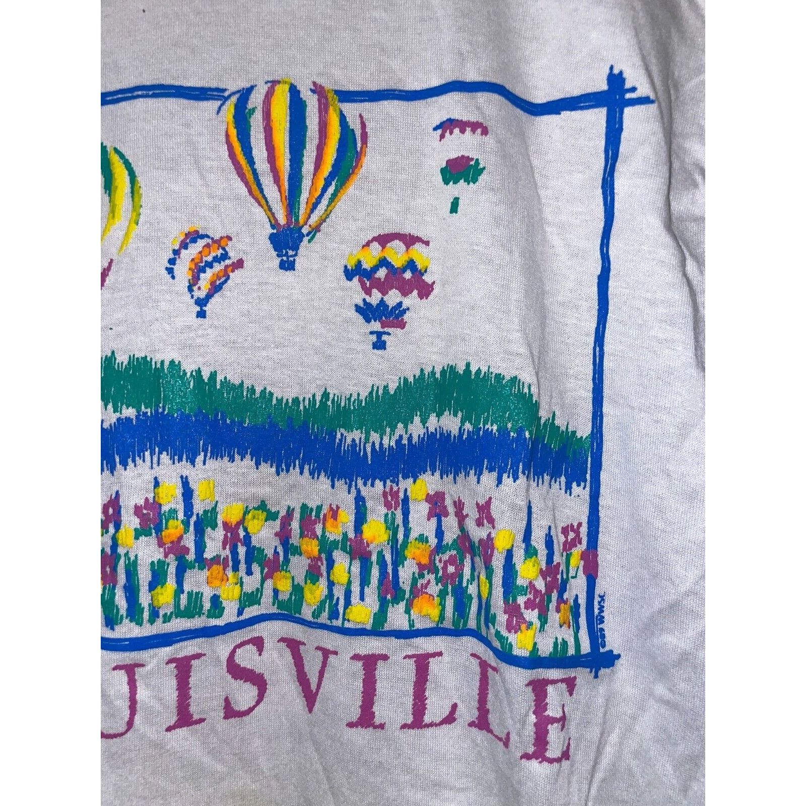 Jerzees Vintage Louisville Rocky Mountain Test Print White M Shirt Size US M / EU 48-50 / 2 - 4 Thumbnail