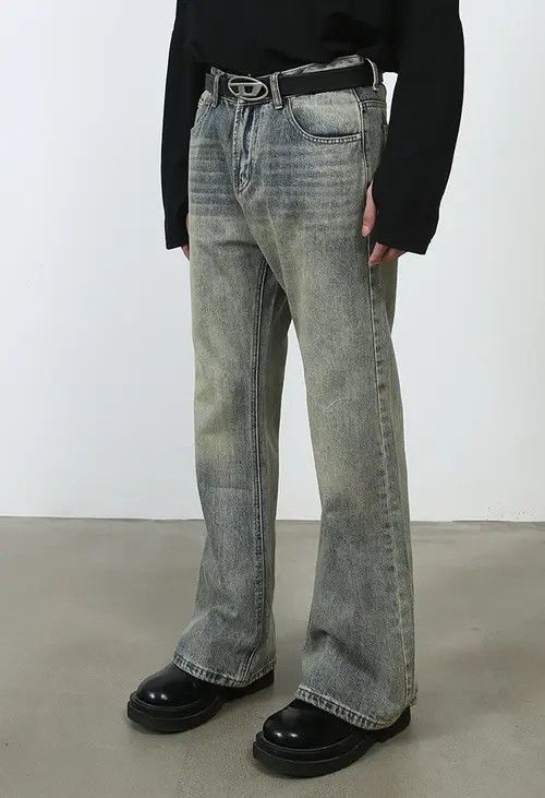 Hypebeast × Japanese Brand × Jean Pants Washed trendy distressed casual flared jeans Size US 32 / EU 48 - 3 Thumbnail
