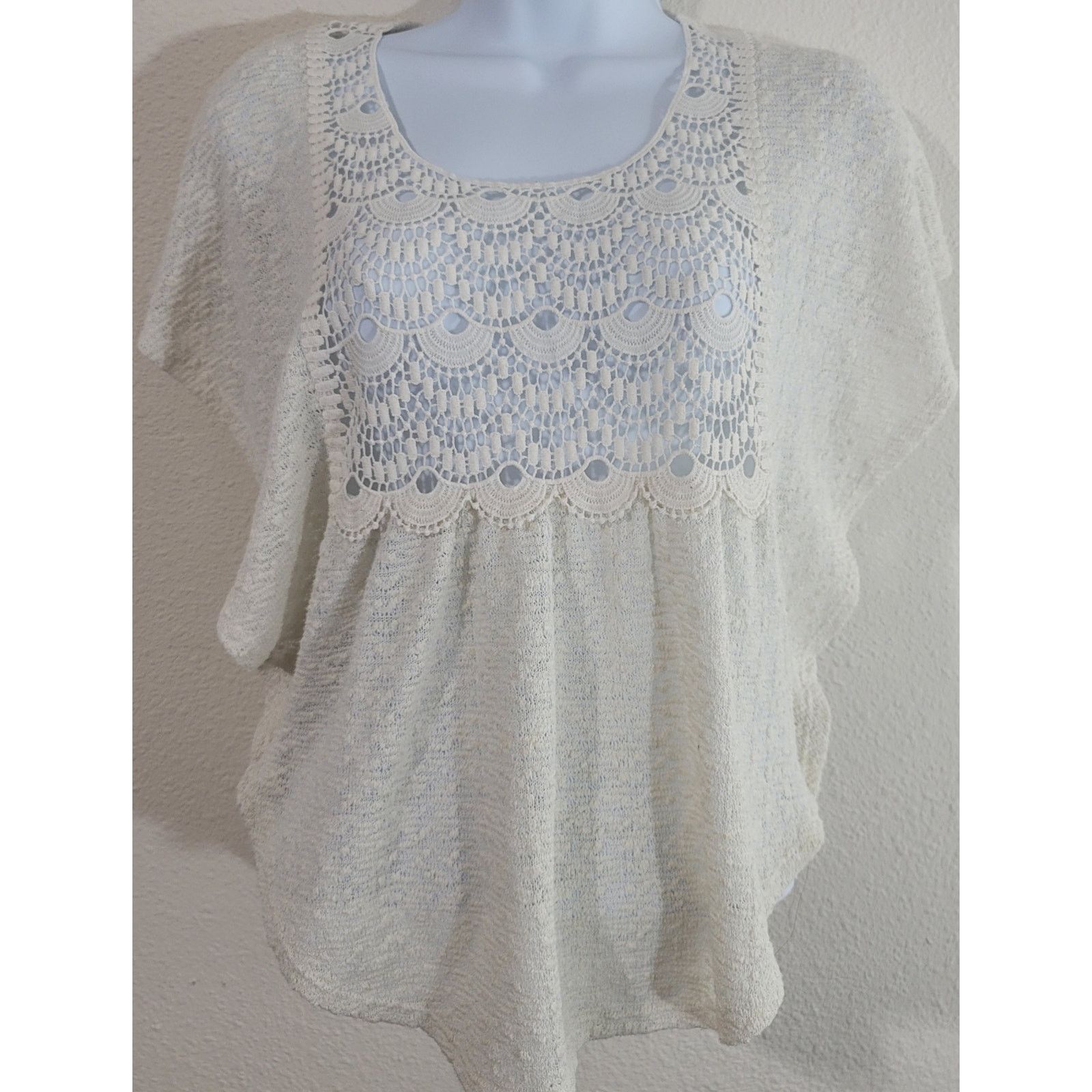 Other Red Camel Beige Crochet Bodice Popcorn Knit Sweater XS Size XS / US 0-2 / IT 36-38 - 1 Thumbnail