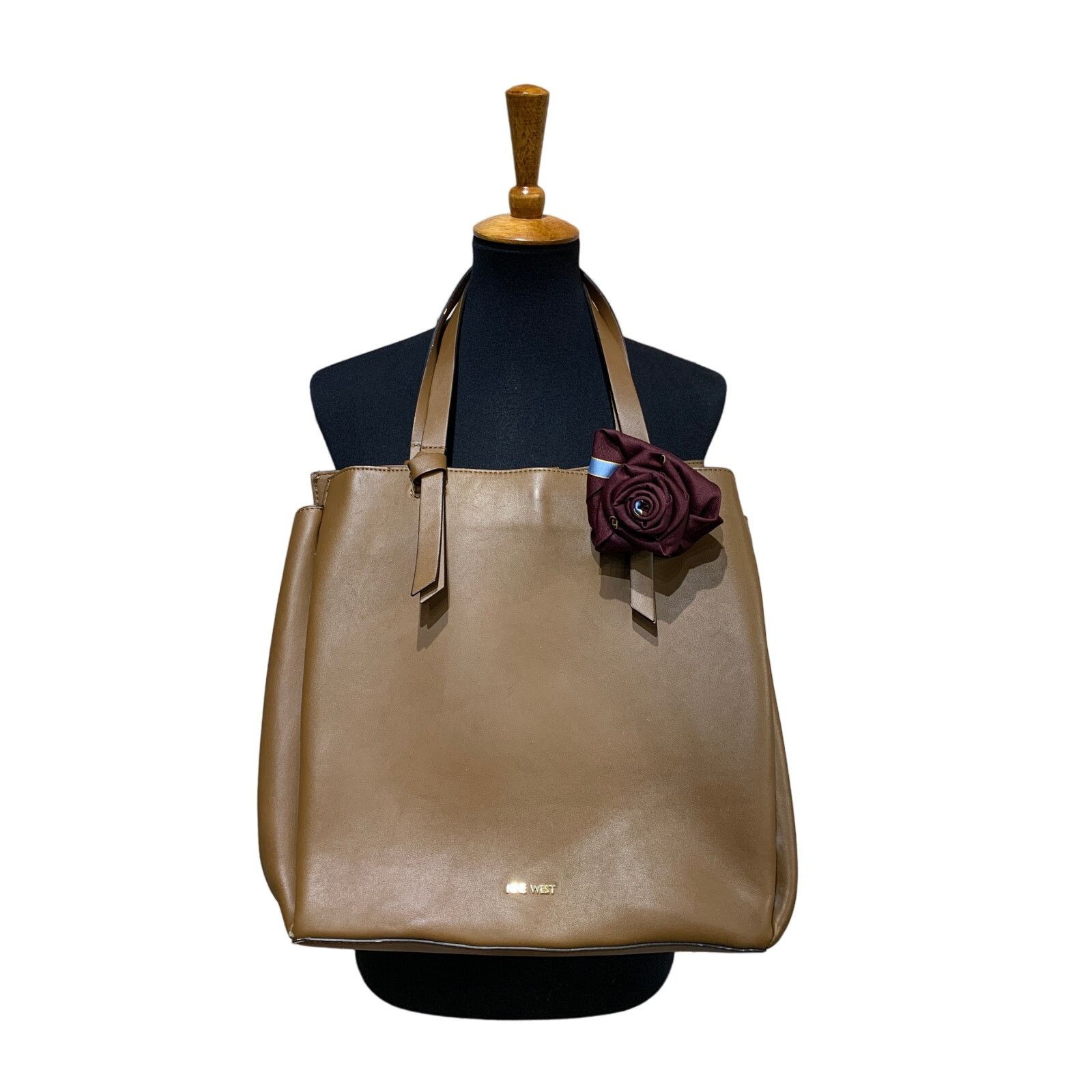Nine West Nine West Upcycled Neck Tie Faux Leather Purse Handbag Tote Size ONE SIZE - 1 Thumbnail