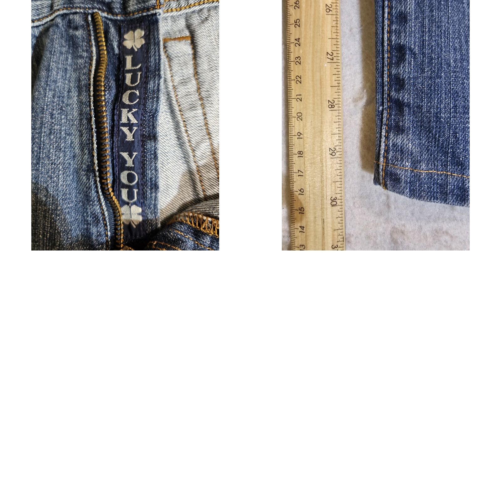 Lucky Brand VINTAGE Lucky Brand Dungarees Distressed Denim Medium Wash Mens Sz 34x29 Size US 34 / EU 50 - 9 Thumbnail