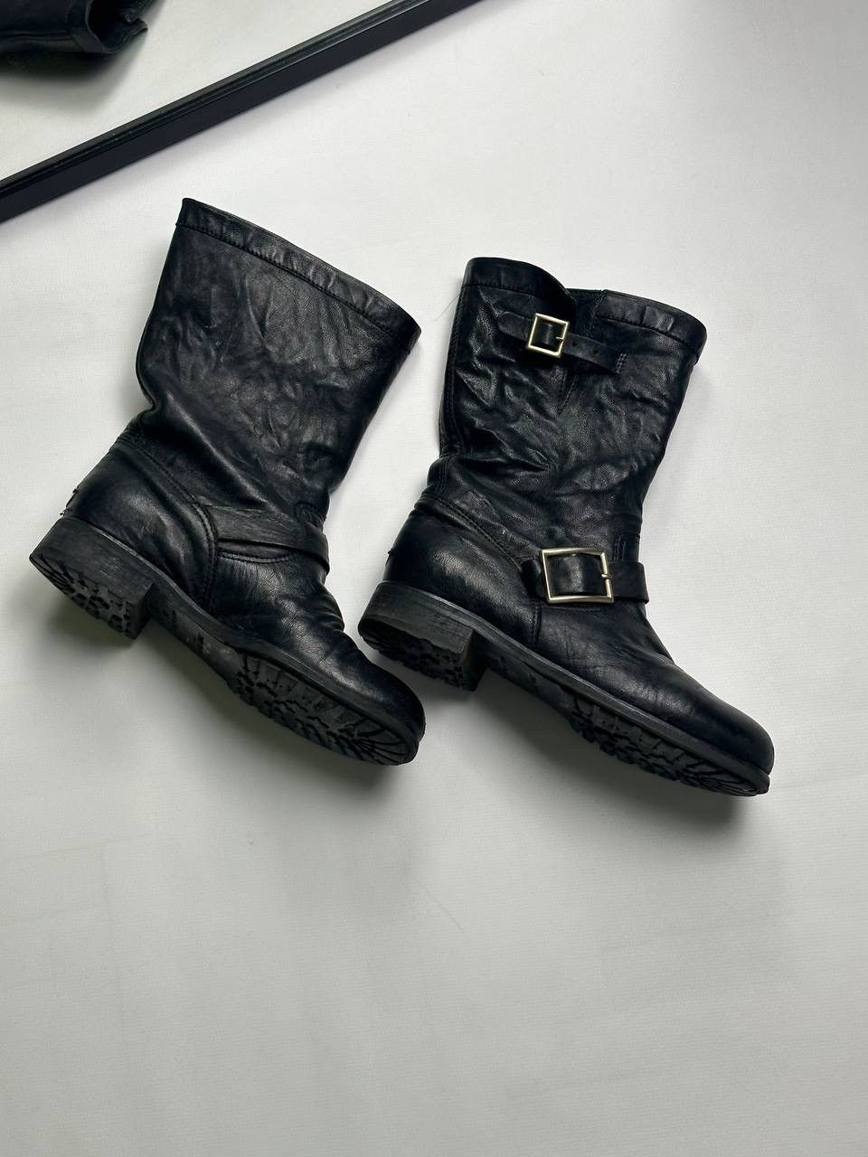 Jimmy Choo Jimmy Choo Biker Leather Avant Garde Boots Motorcycles 🔥 Size US 8 / IT 38 - 1 Thumbnail