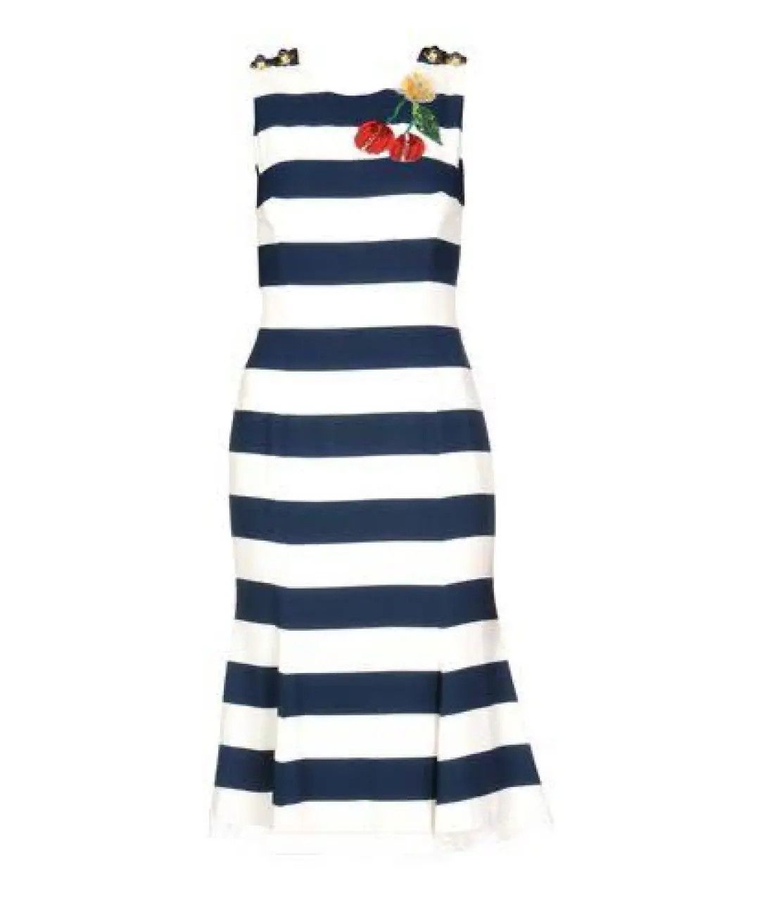 Dolce & Gabbana o1y0825 Short Sleeves Midi Dress in Midnight Blue/White Size XS / US 0-2 / IT 36-38 - 1 Thumbnail