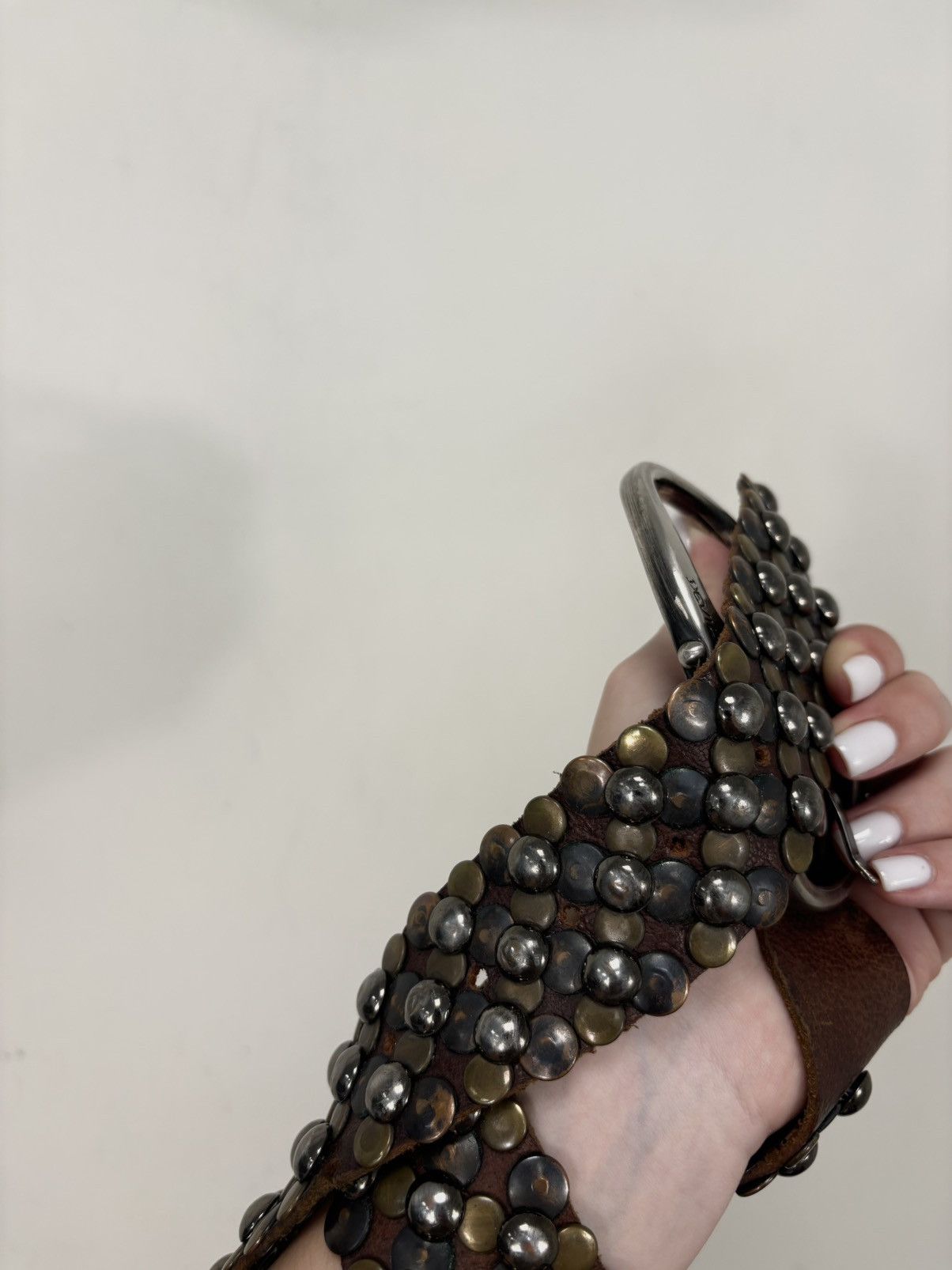 Other Vintage Devil’s Skin By Guido Angeloni Studded Leather Belt Size ONE SIZE - 4 Thumbnail