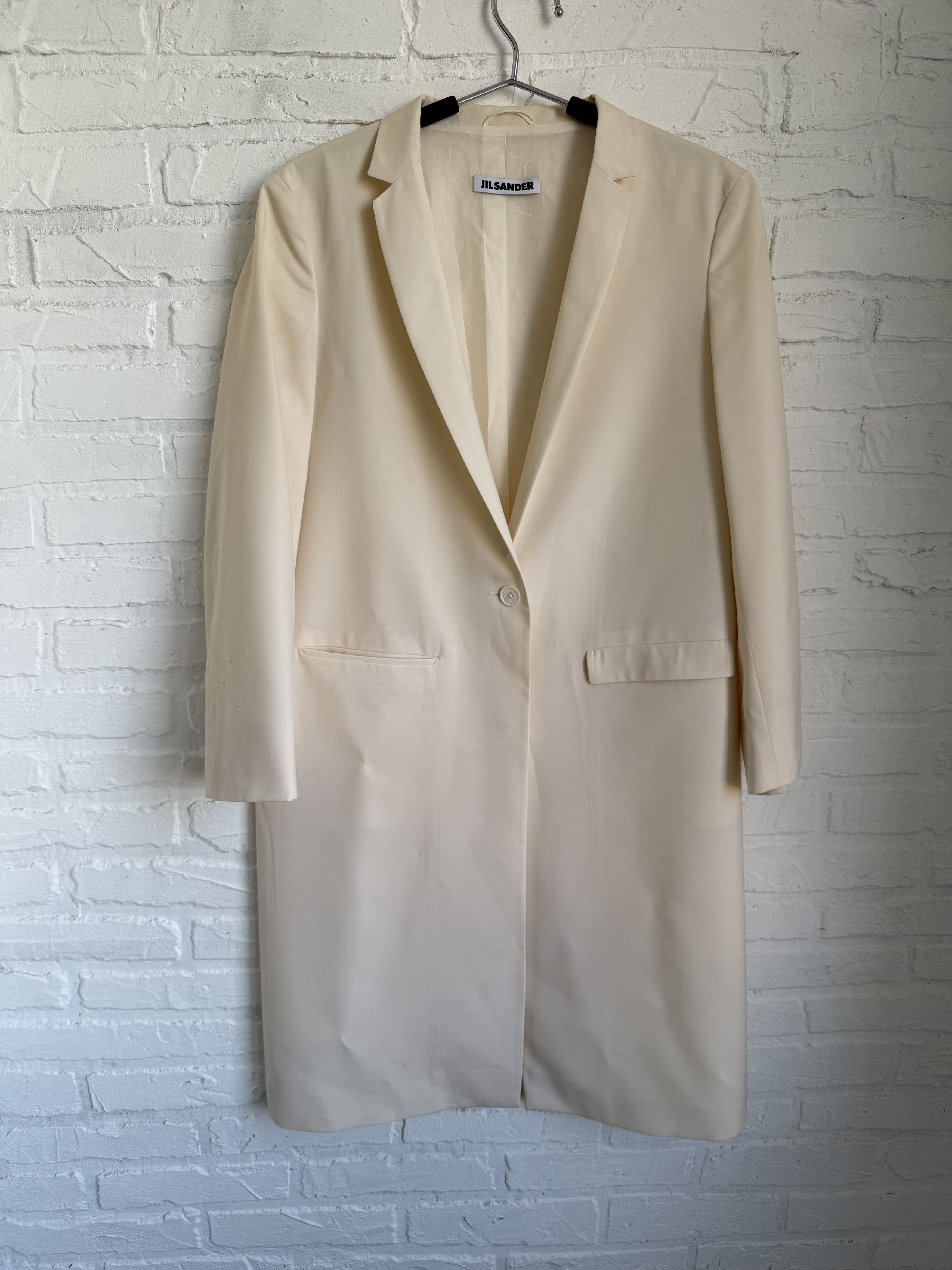 Jil Sander Cream Polyester Oversize Down Jacket | Grailed