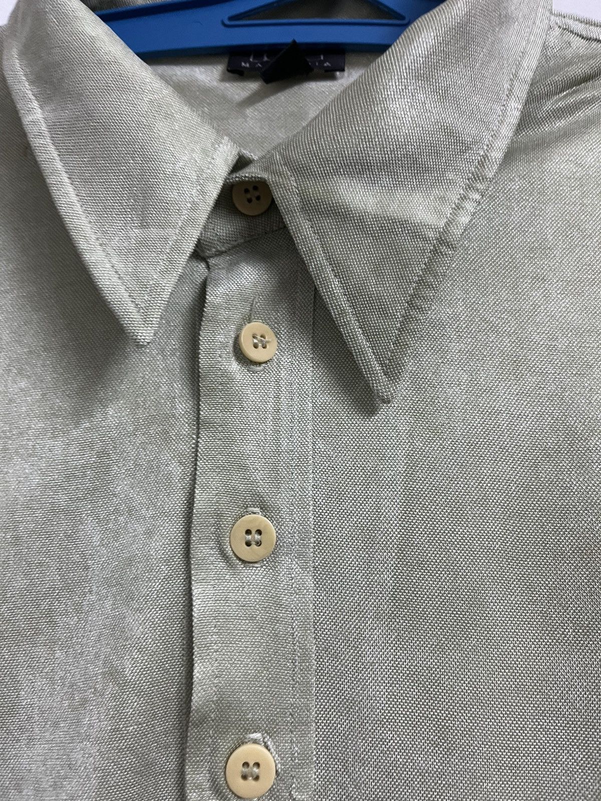 Bcbgmaxazria 💥Exclusive Fabrics BCBG MAX AZRIA Shiny Acetate Polo Shirts Size US L / EU 52-54 / 3 - 5 Thumbnail