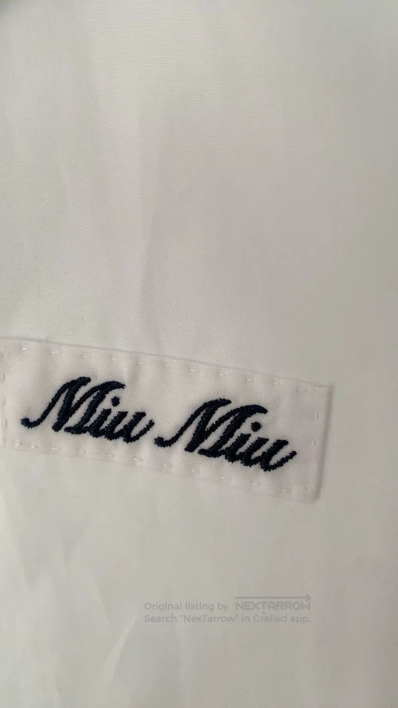 Miu Miu Miu Miu 42 White navy collar long sleeve shirt Size L / US 10 / IT 46 - 5 Thumbnail