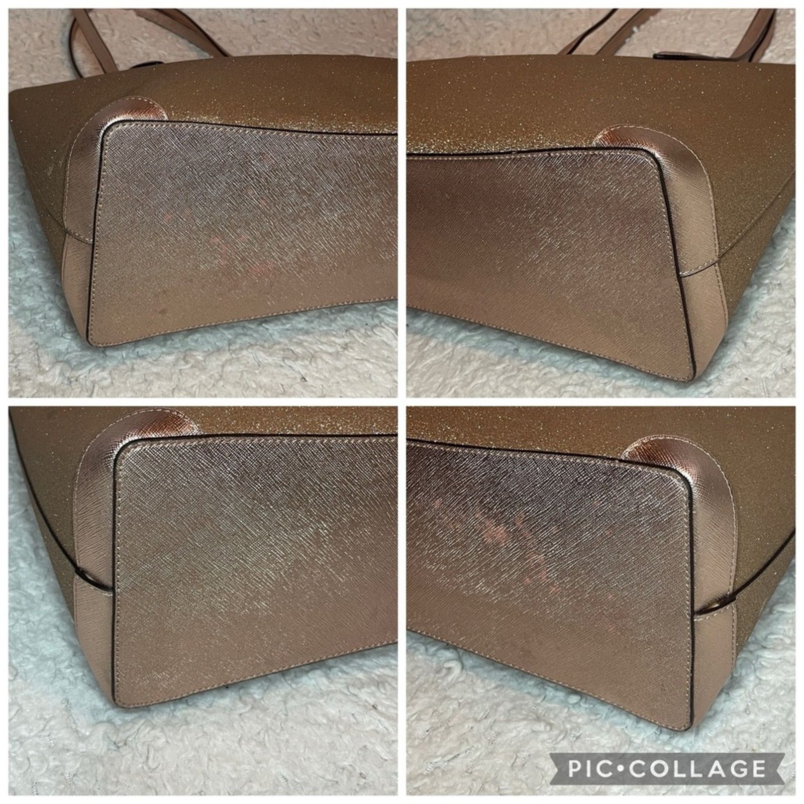 Kate Spade Kate Spade Rose Gold Glitter Zip Tote Bag Size ONE SIZE - 11 Thumbnail