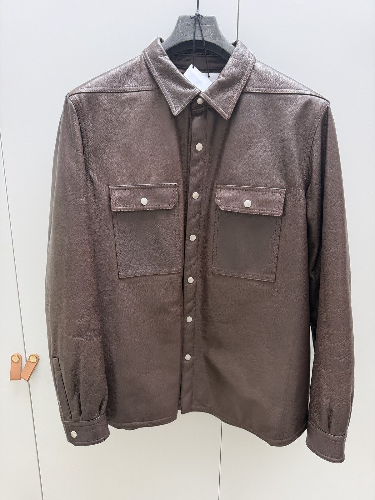 Rick Owens PADDED CALF LEATHER OUTERSHIRT Size US XL / EU 56 / 4 - 1 Thumbnail