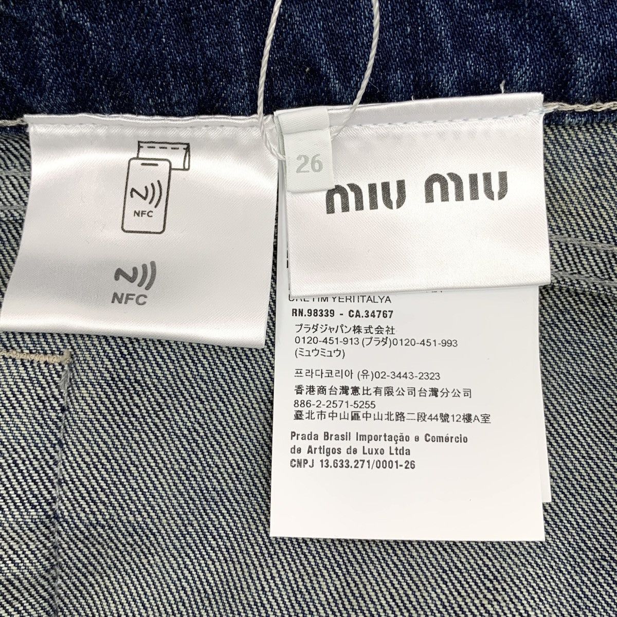 Miu Miu Miu Miu 23SS Dark Blue Logo Letter Cotton Denim Pants K26WX Size 26" / US 2 / IT 38 - 8 Thumbnail