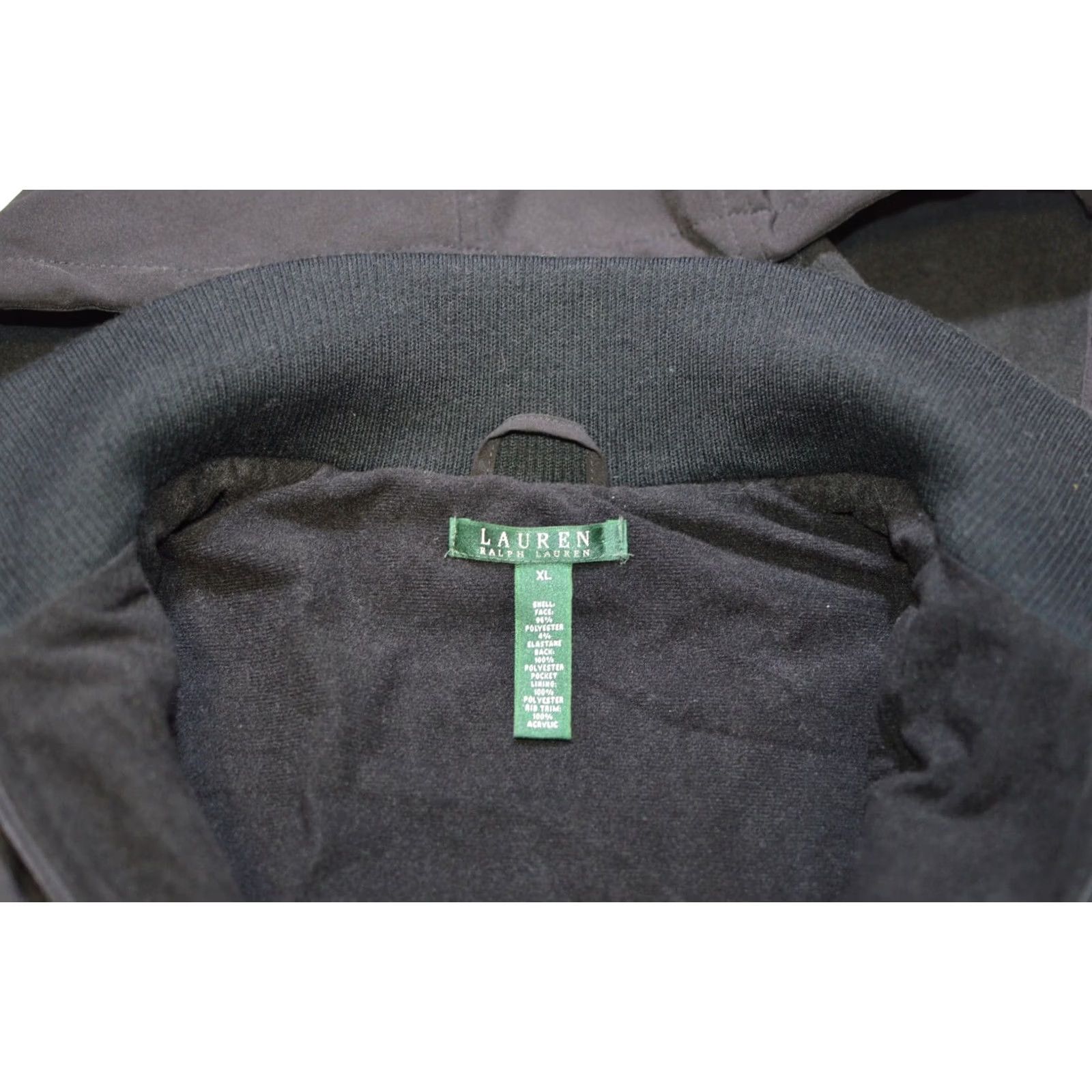 Ralph Lauren Wmns LRL Lauren Ralph Lauren Softshell Jacket XL Black Jersey Windbreaker Jacket Womens Velcro? Size XL / US 12-14 / IT 48-50 - 5 Thumbnail
