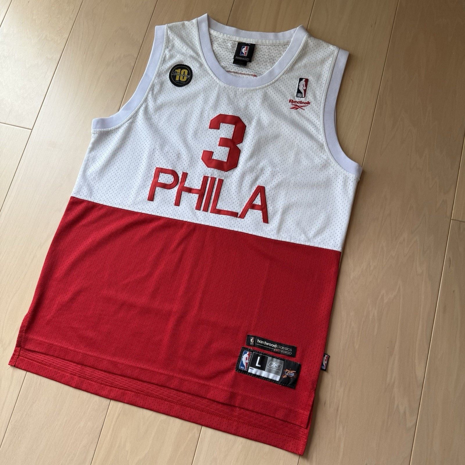 Reebok × Vintage Allen Iverson Philadelphia 76ers Jersey White Red Y2K Reebok Size US L / EU 52-54 / 3 - 7 Thumbnail