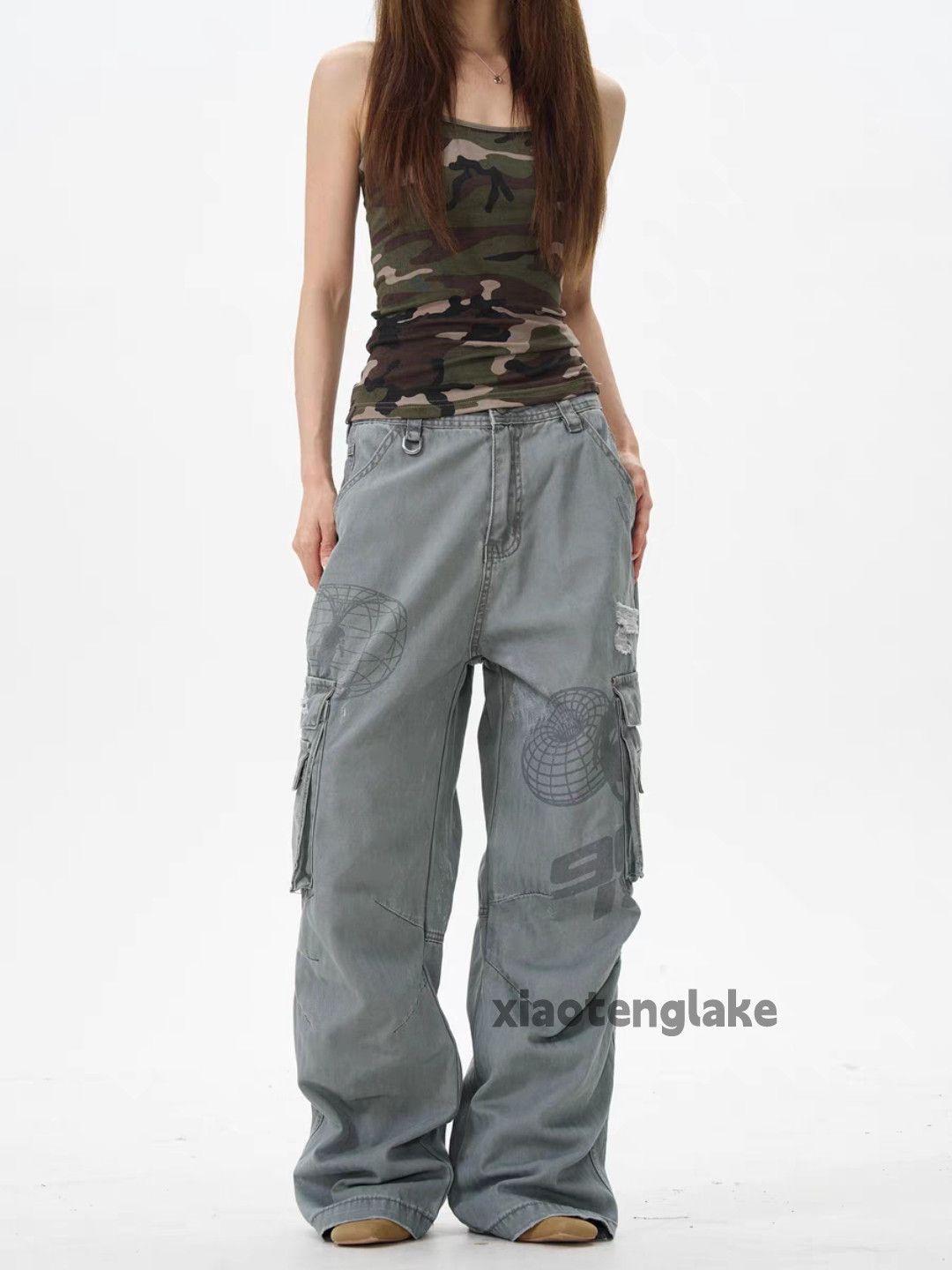 Vintage Unisex outdoor utility loose baggy hiphop cargo pants Size US 32 / EU 48 - 1 Thumbnail