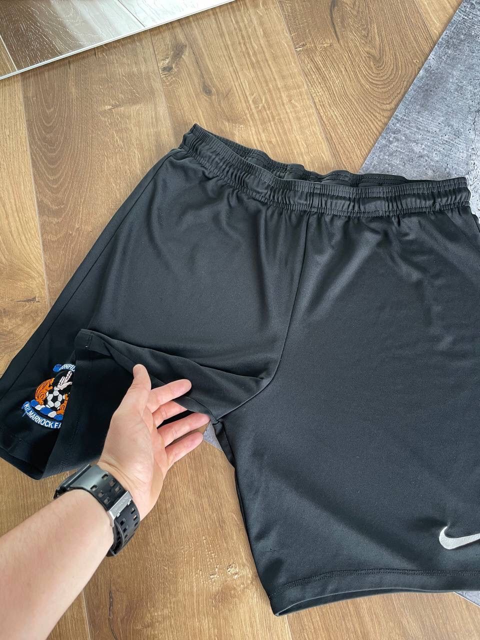 Nike × Vintage Vintage Nike 90’s Y2K Style Drill Black Shorts Marnock F.C. Size US 36 / EU 52 - 5 Thumbnail
