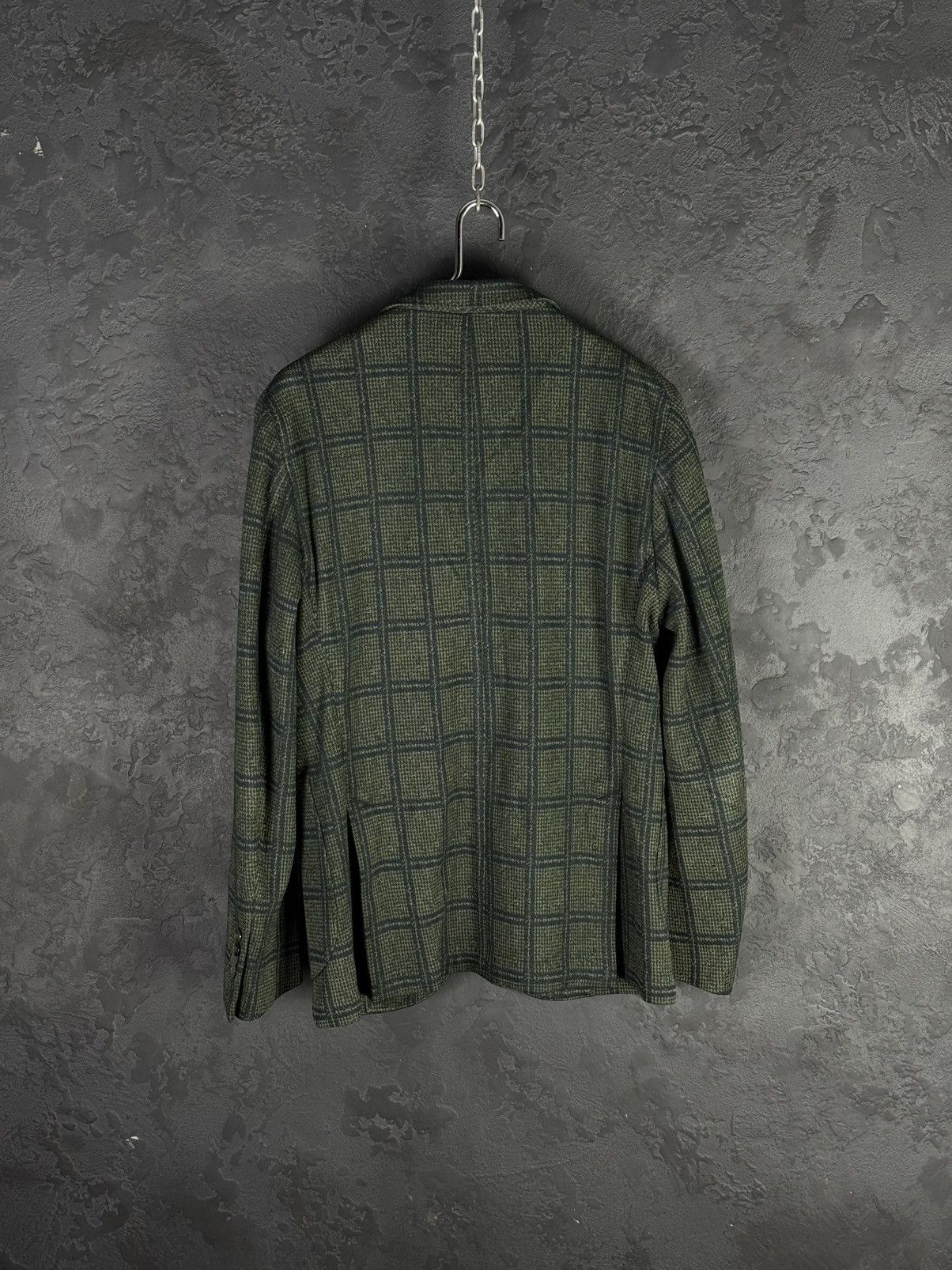 L.B.M. 1911 L.B.M. 1911 Olive Green Check Wool-Blend Men’s Blazer 48R Size 48L - 7 Thumbnail