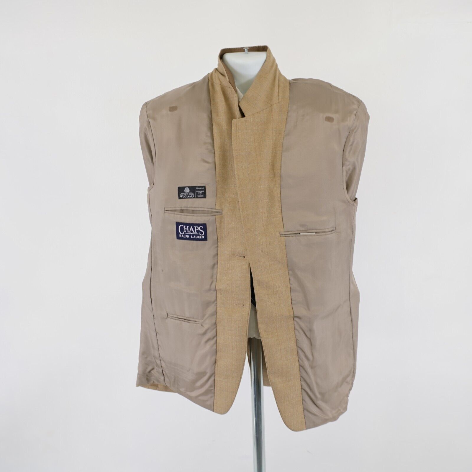Chaps Ralph Lauren Chaps Ralph Lauren Tweed Wool Tan Herringbone Blue Windowpan Size 42R - 12 Thumbnail