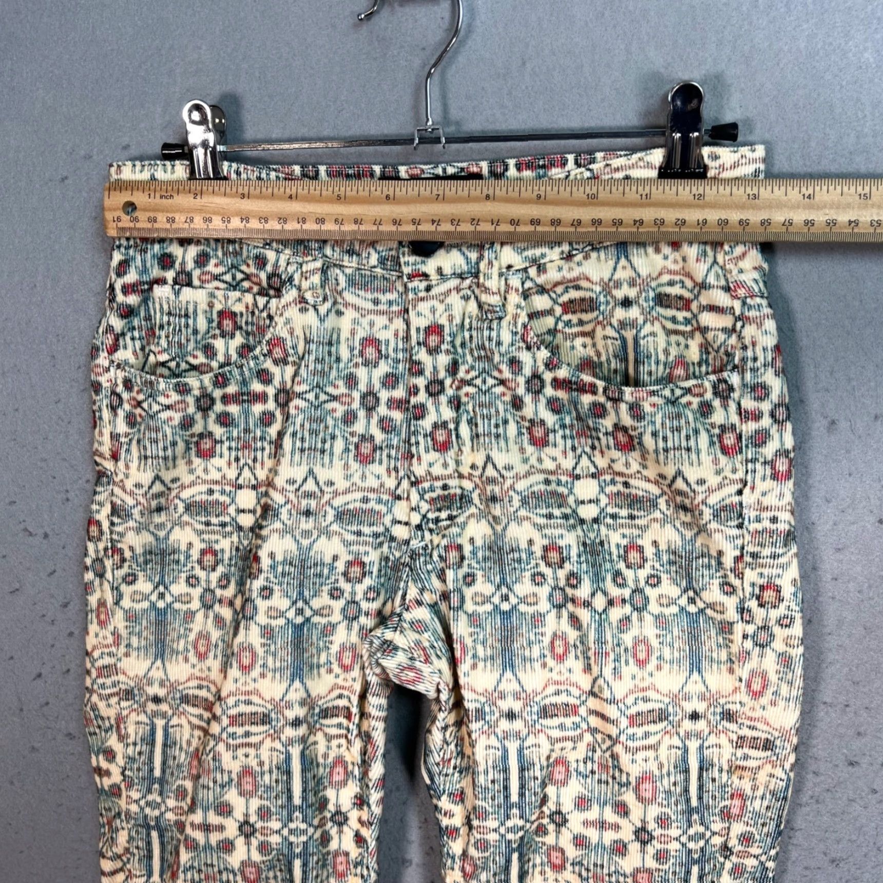Isabel Marant ISABEL MARANT Multicolor Corduroy Printed Skinny Pants Womens Size 34 Inseam 29 In. Ankle Fit Size 24" / US 00 / IT 34 - 5 Thumbnail