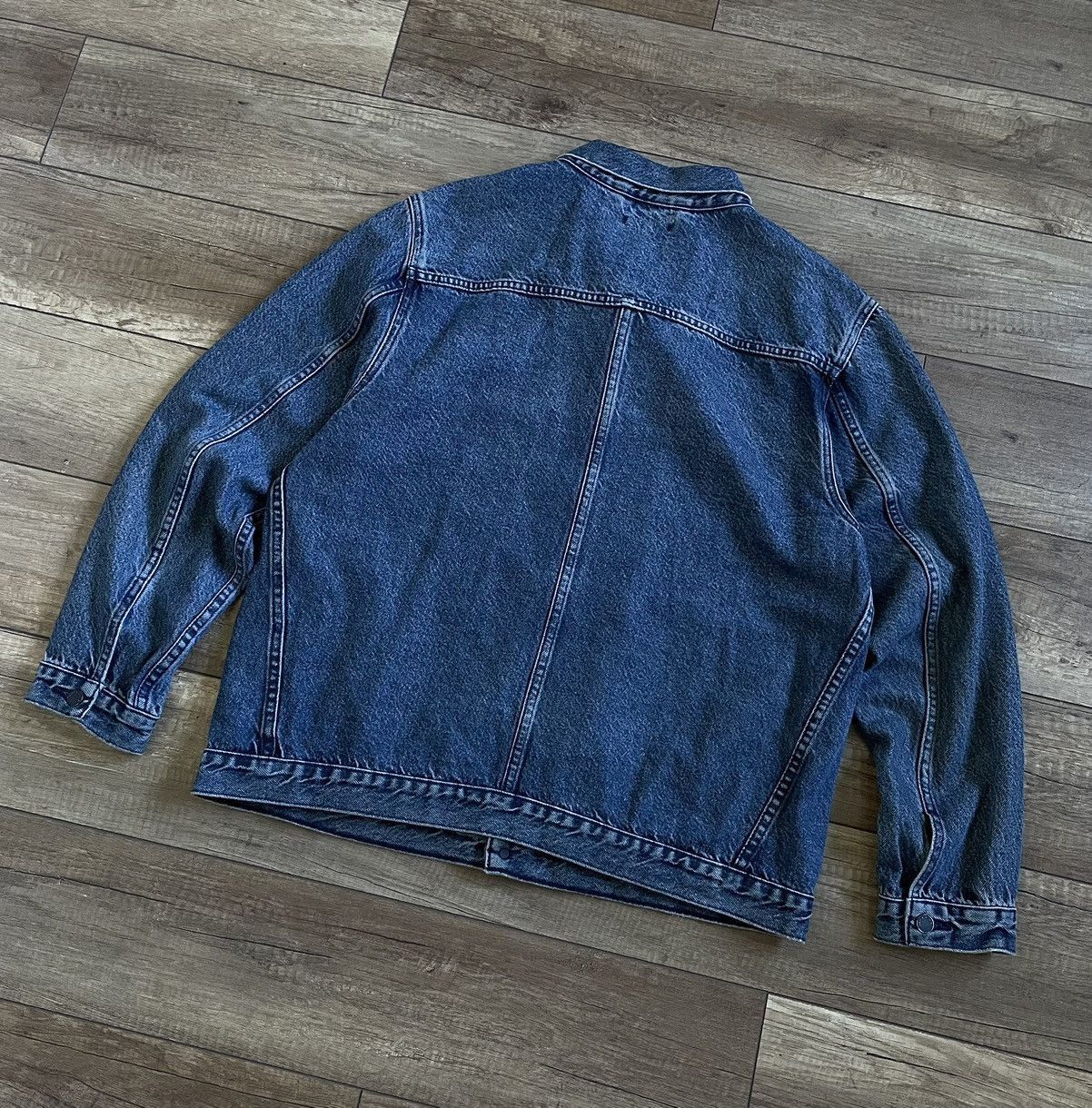 Levi's Levi’s Line 8 Washed Blue Denim Skate Trucker Jacket Size US XL / EU 56 / 4 - 2 Thumbnail