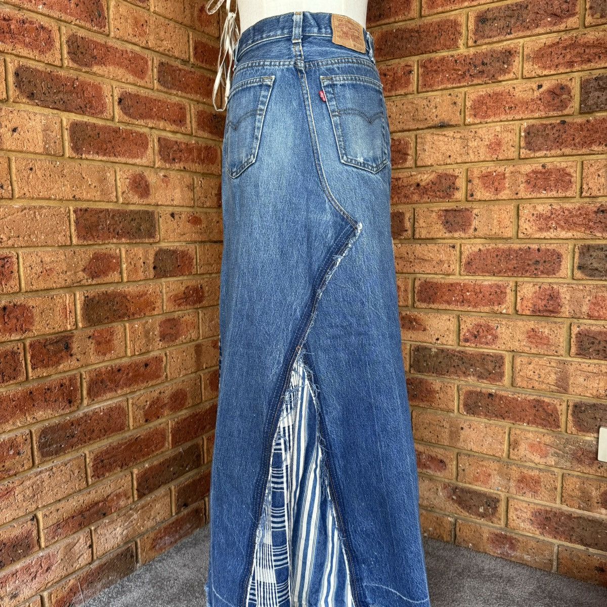 Levi's Vintage Clothing Vintage Levi’s 701 patchwork denim maxi skirt Size 29" - 5 Thumbnail