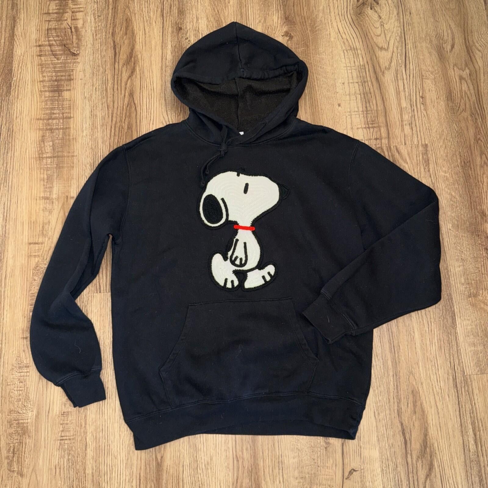Peanuts Peanuts Snoopy Black Hoodie Embroidered Crochet Patch Modal Size L / US 10 / IT 46 - 2 Thumbnail