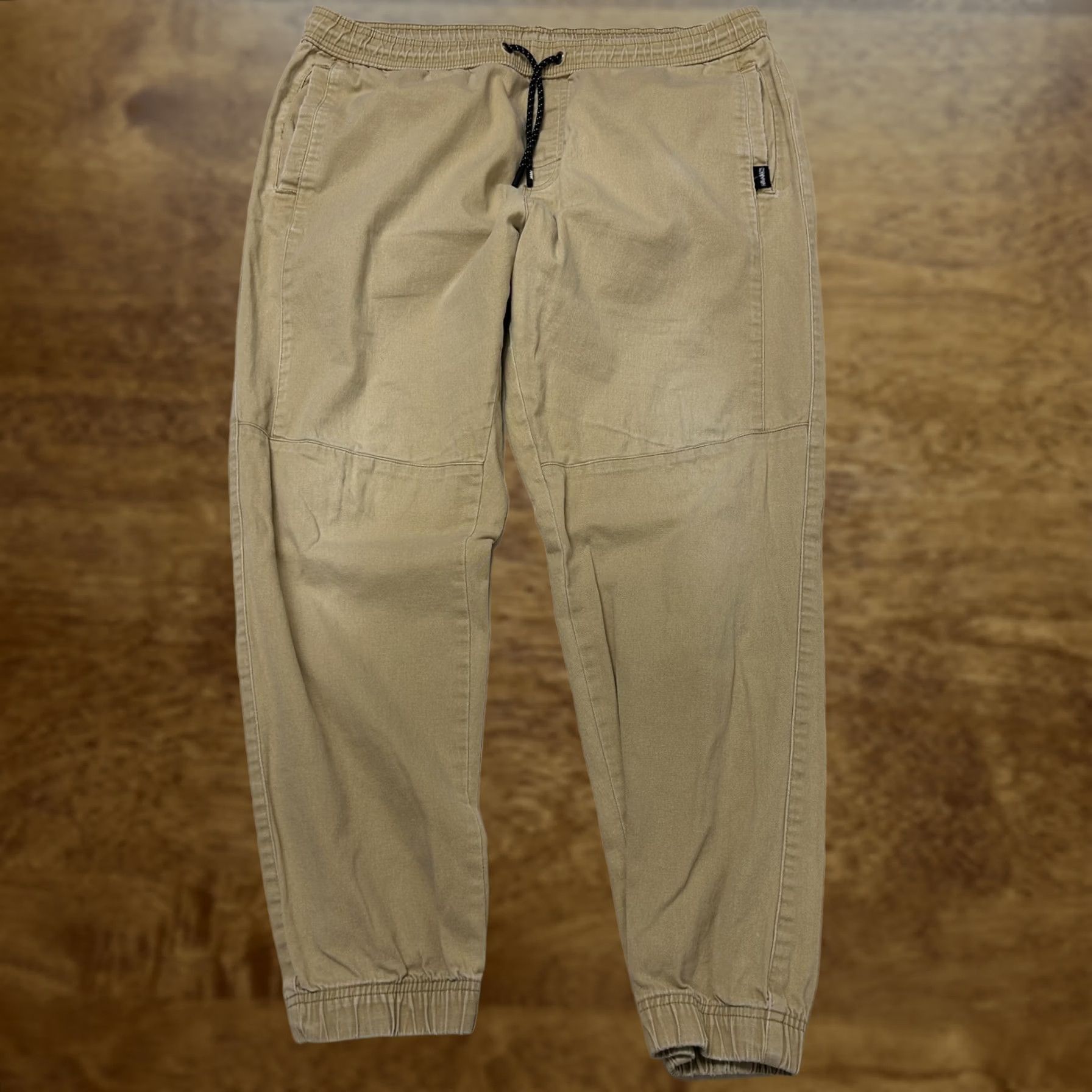 Vintage Tony Hawk Jogger Pants Mens Large Beige Canvas Elastic Waist Casual Stretch Size US 33 - 1 Thumbnail