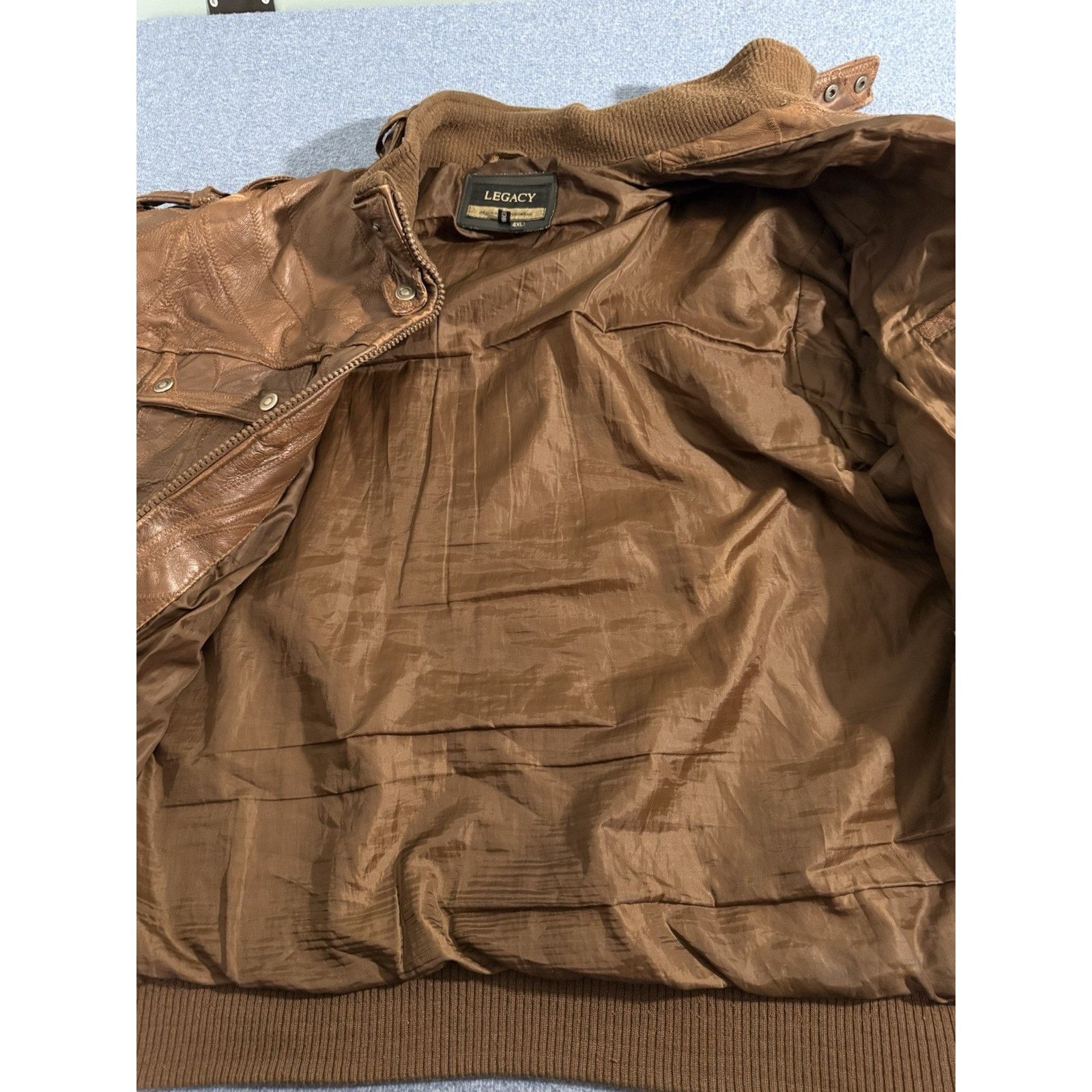 Other Mens Legacy Original Leather Wear Brown Patterned Jacket 4XL Size US XXL / EU 58 / 5 - 7 Thumbnail