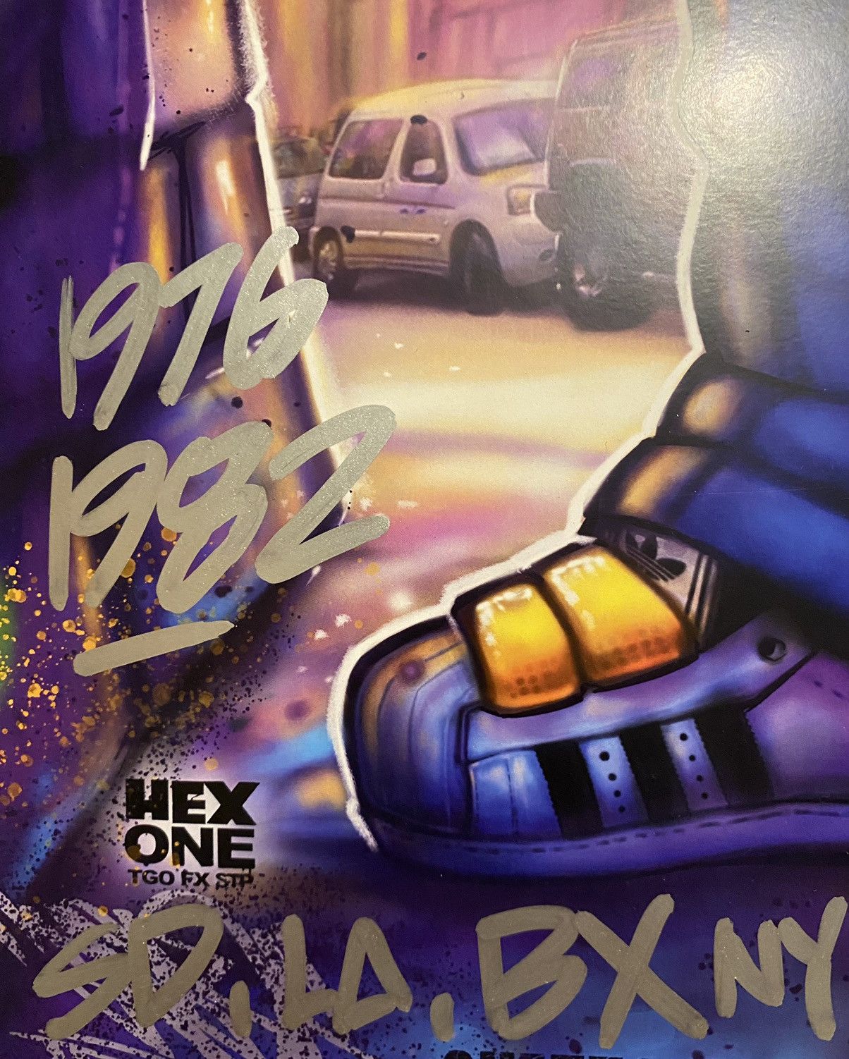 Hex signed graffiti art kaws Doze green rock steady crew