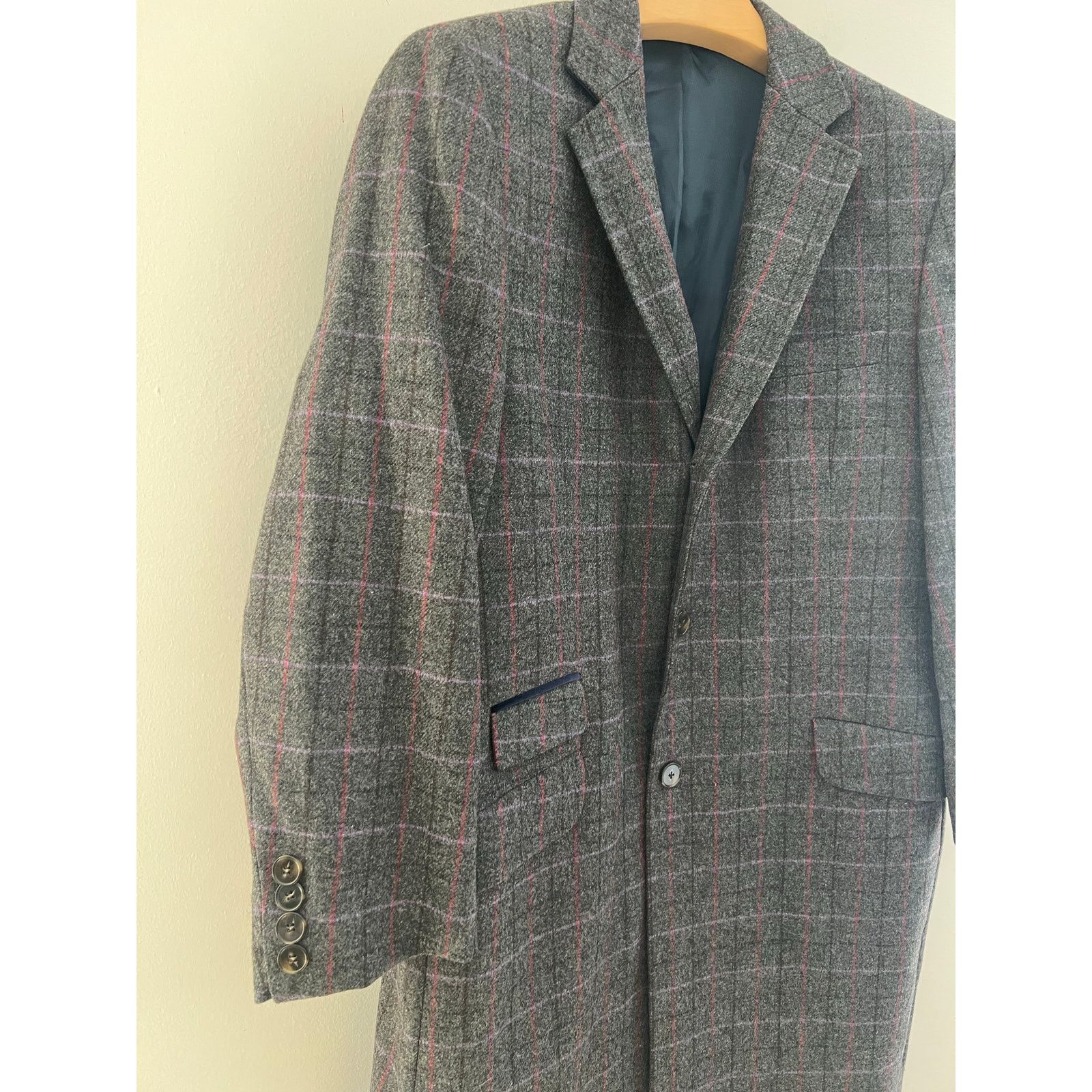 Duchamp Duchamp Lambswool Plaid Overcoat Satin Lining Size 40 Size US M / EU 48-50 / 2 - 2 Thumbnail