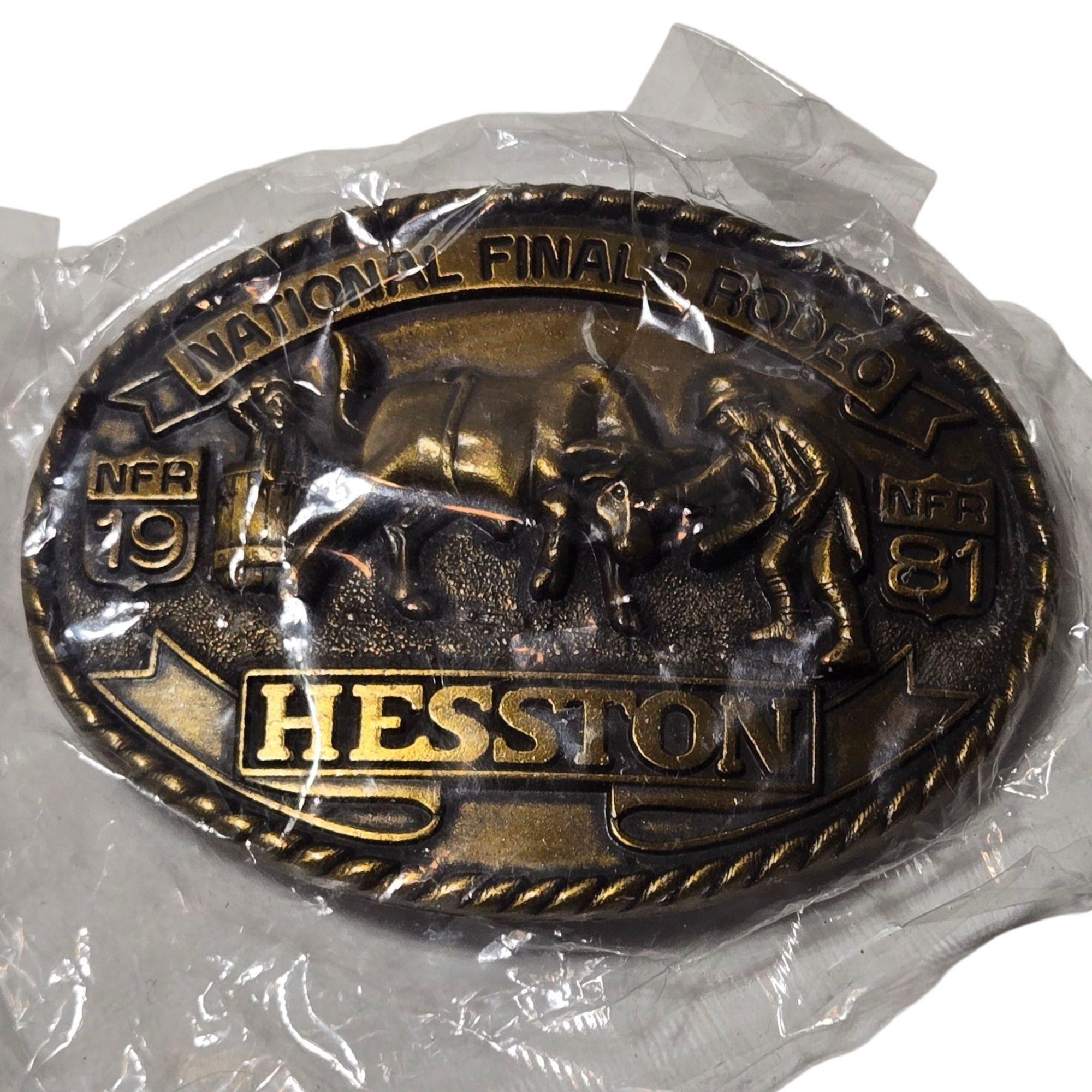 Other 1981 Finals Rodeo Belt Buckle Hesston NOS Bull Rider Clown N Size ONE SIZE - 4 Thumbnail