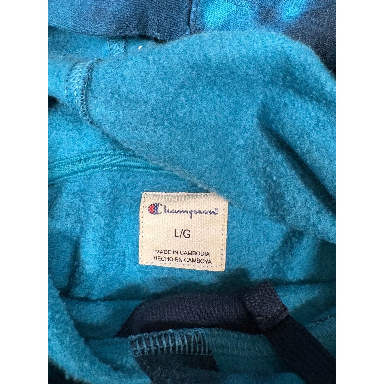 Champion Champion Blue Tie-Dye Hoodie (Modern Streetwear) L Size US L / EU 52-54 / 3 - 12 Thumbnail