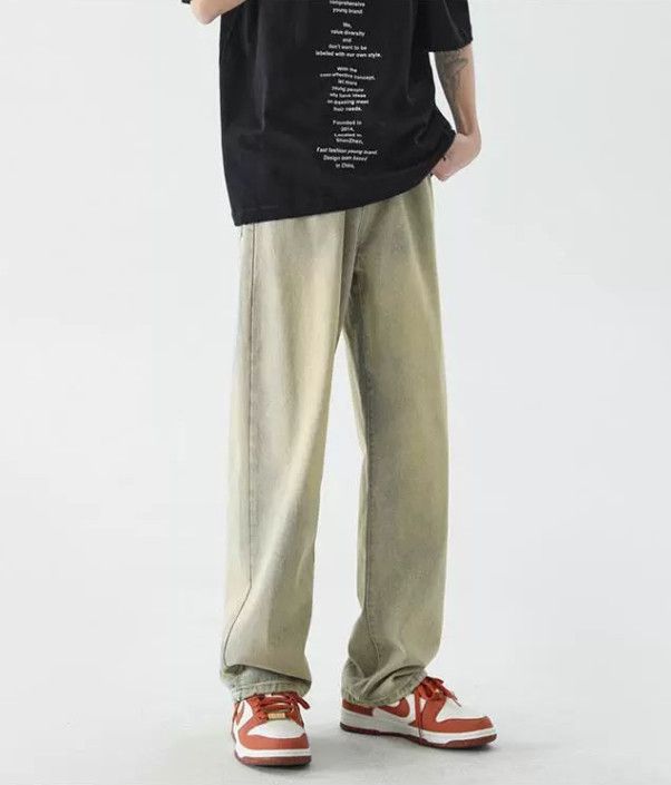 Japanese Brand Retro men's loose-fitting work jeans Size US 32 / EU 48 - 4 Thumbnail