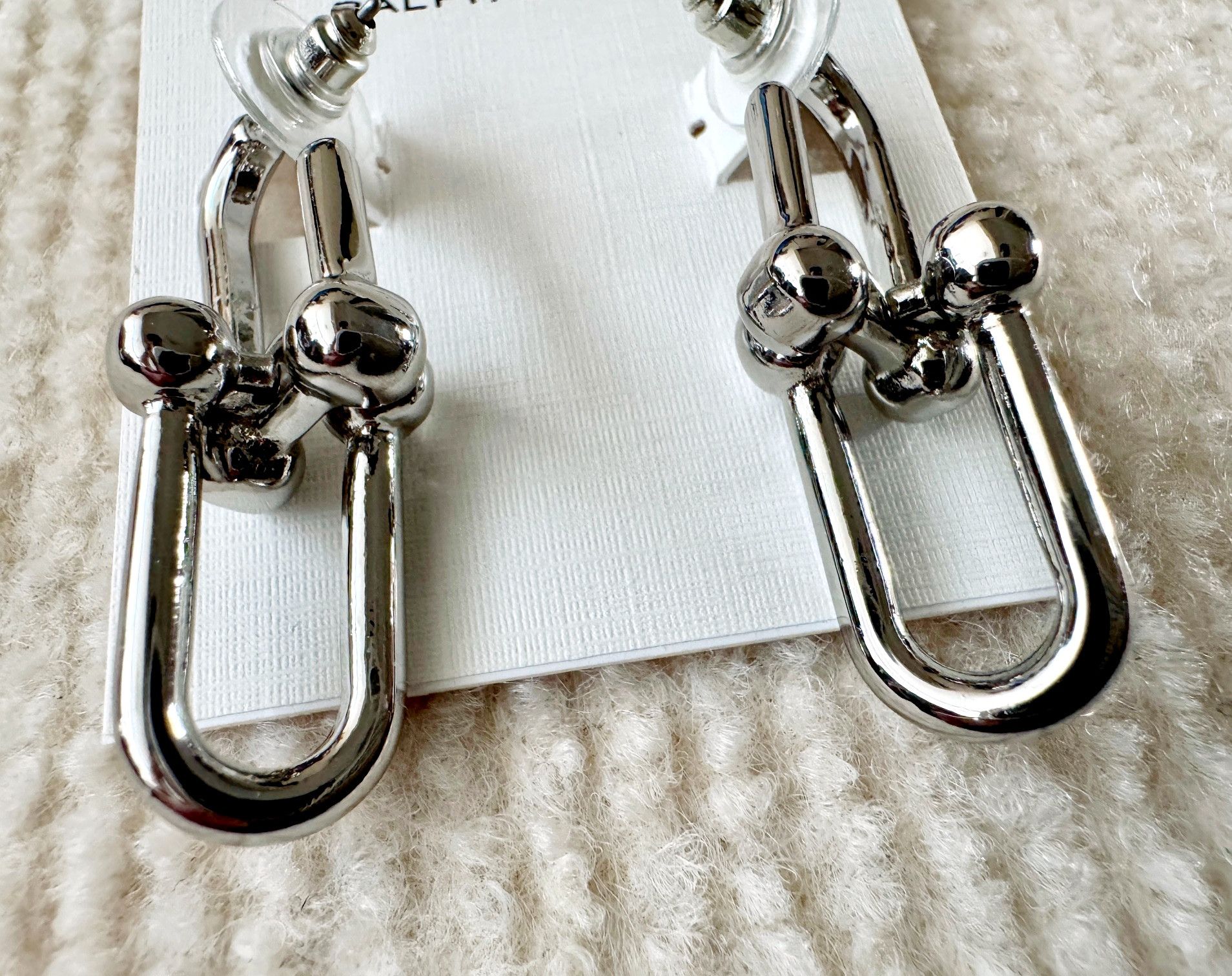 Ralph Lauren Ralph Lauren U-Link Silver Drop Earrings Size ONE SIZE - 4 Thumbnail