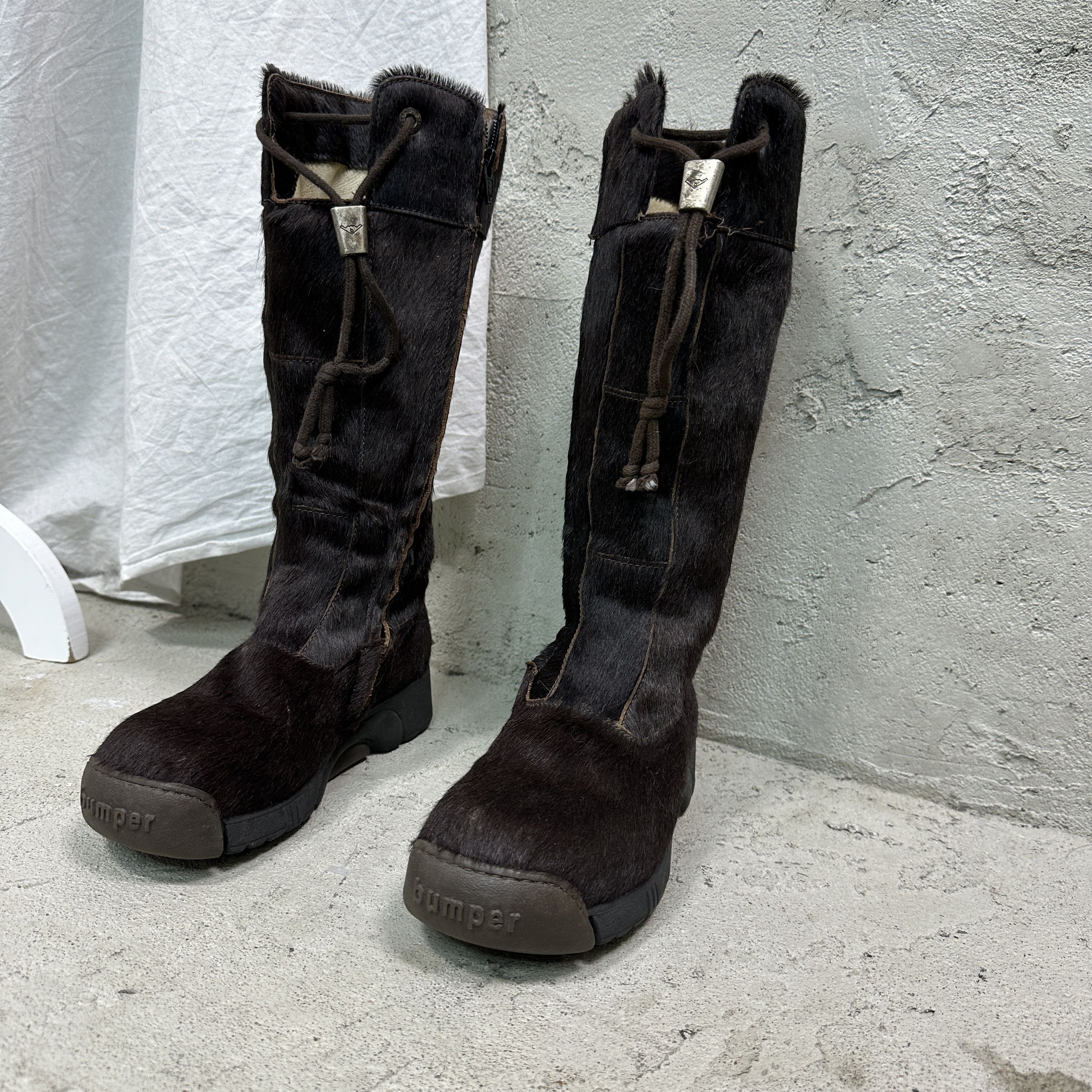 Vintage Vintage Leather Bumper Pony Hair Snowboots Y2K Size US 6 / IT 36 - 2 Thumbnail