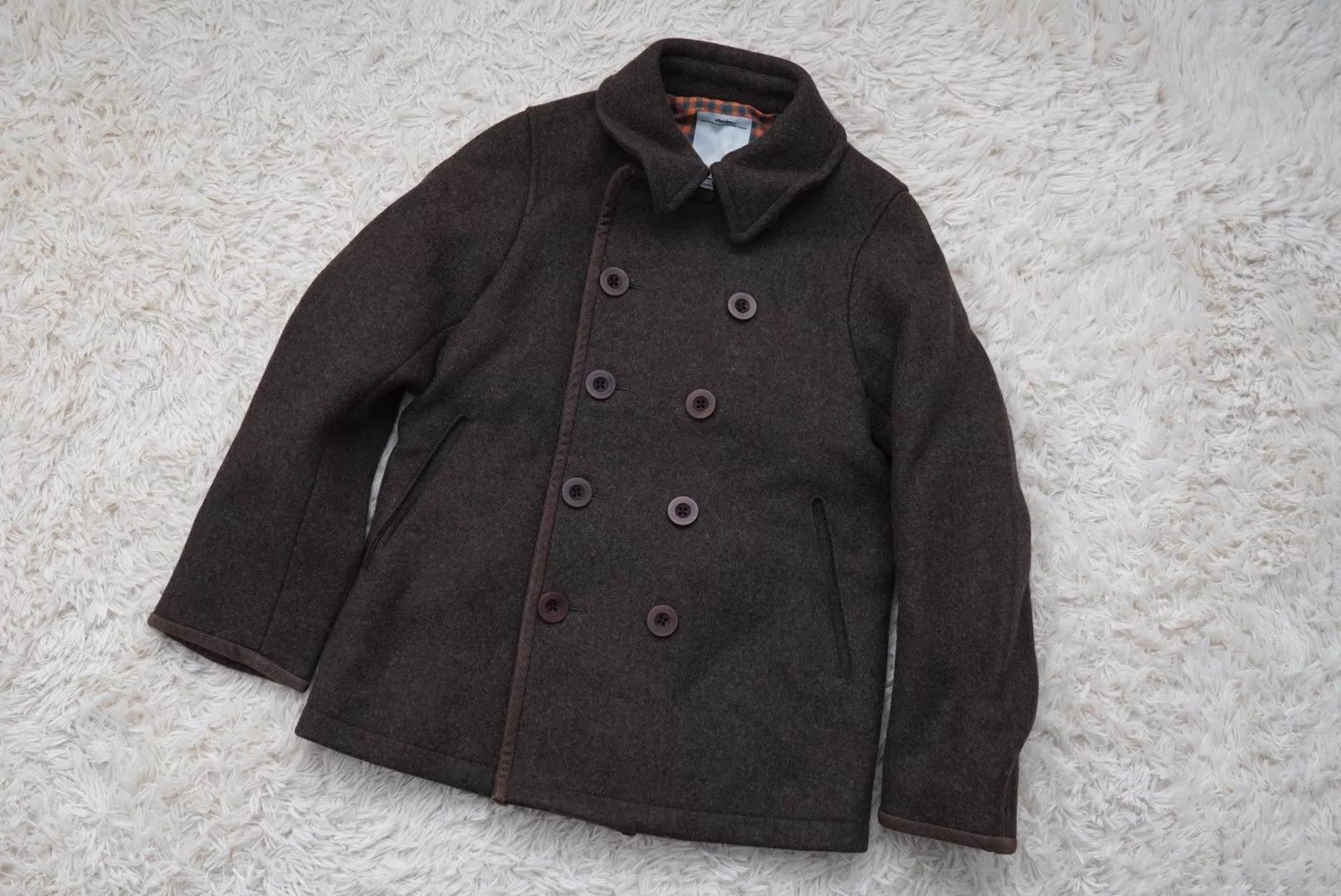 Visvim Brown Double-Breasted Wool Blend Coat - Size S Size US S / EU 44-46 / 1 - 1 Thumbnail