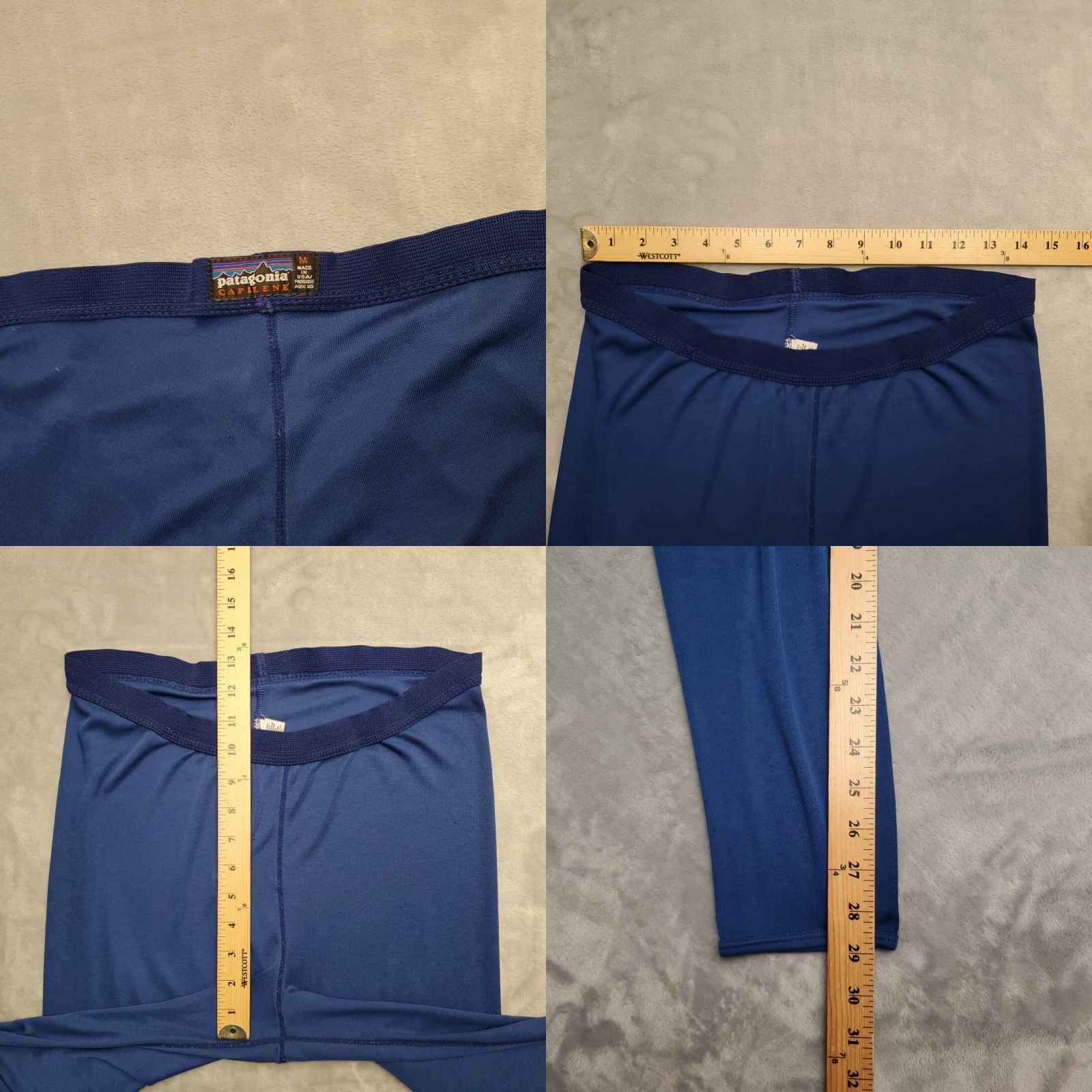 Patagonia VINTAGE Patagonia Pants Base Layer Mens M Blue Capilene 100% Polyester 28 in Inseam Size US 31 - 9 Thumbnail