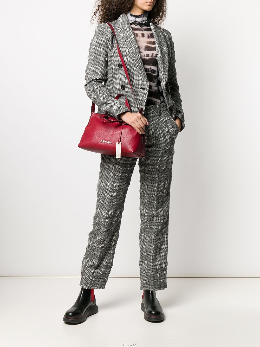 Undercover Undercover High Rise Houndstooth Trousers Gray Size 31" - 3 Thumbnail