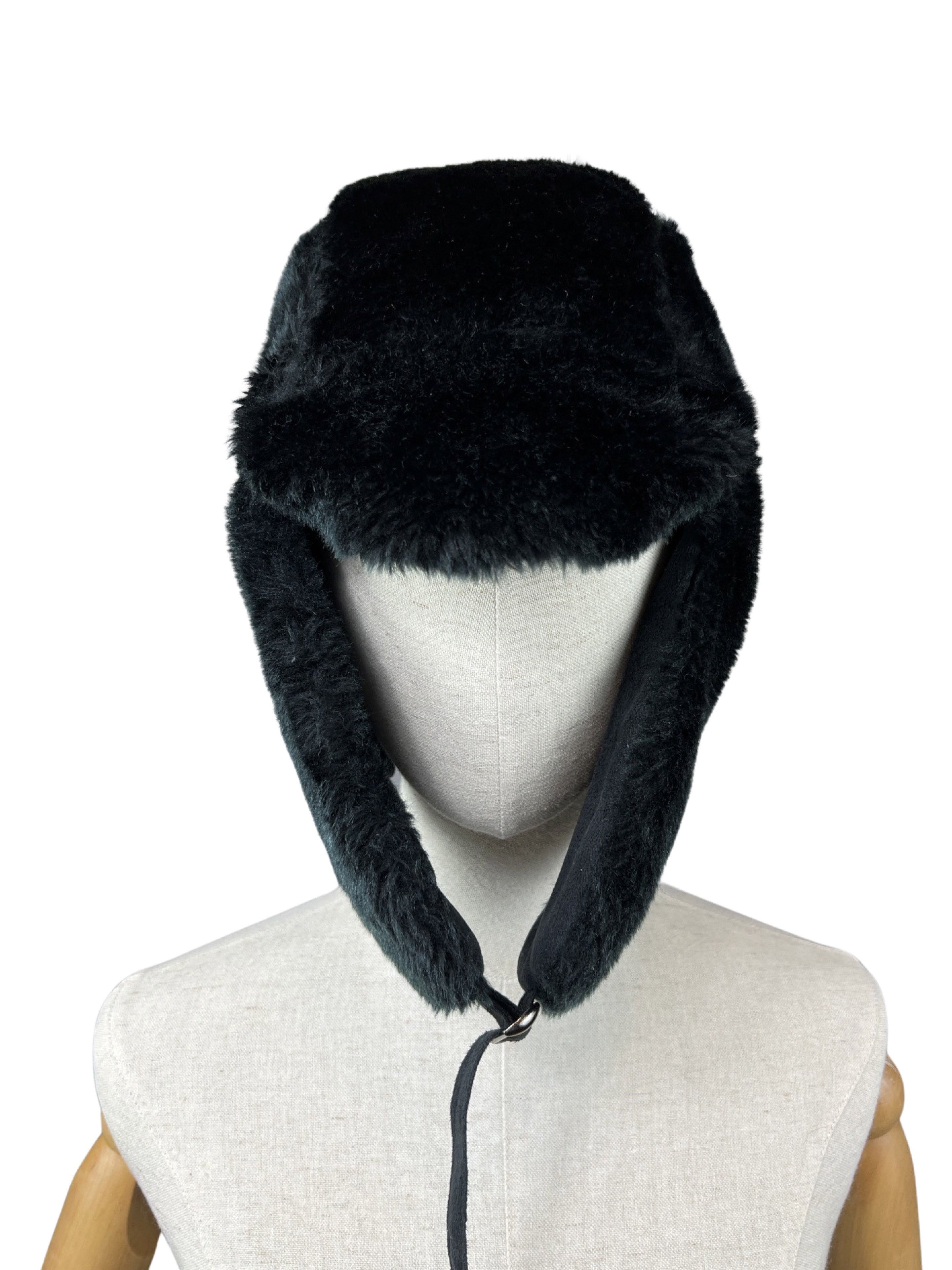 Vintage Y2K Faux Fur Black Reversible Ushanka Hat Floppy Ears Size ONE SIZE - 2 Thumbnail