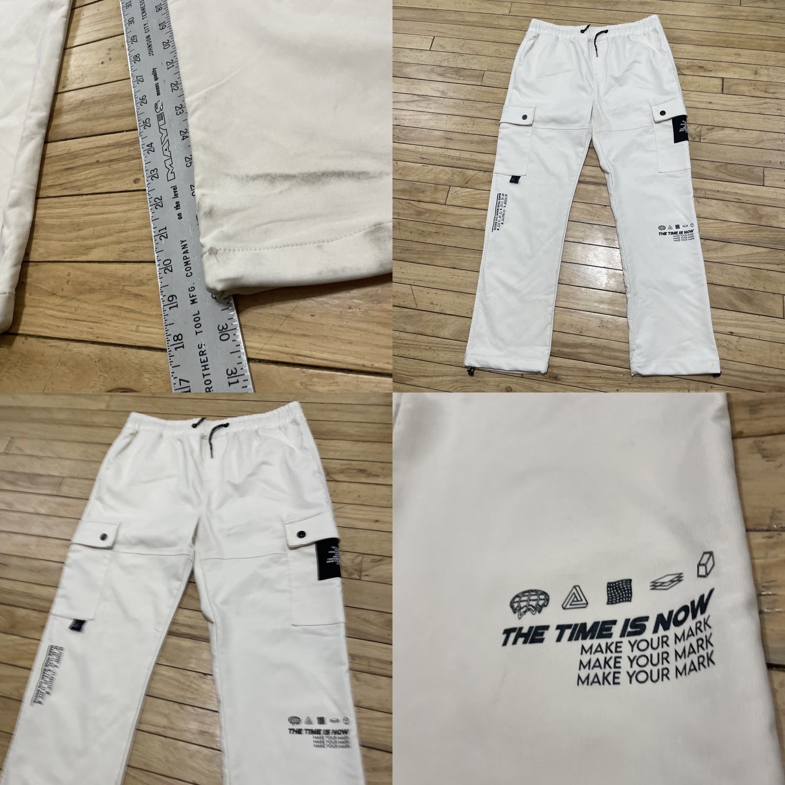 Vintage RGSTR Jogger Streetwear Pants Adult XL Lounge Sweat Pants Cream Old Money Grunge Slim Pocket Drawstring Size US 29 - 8 Thumbnail