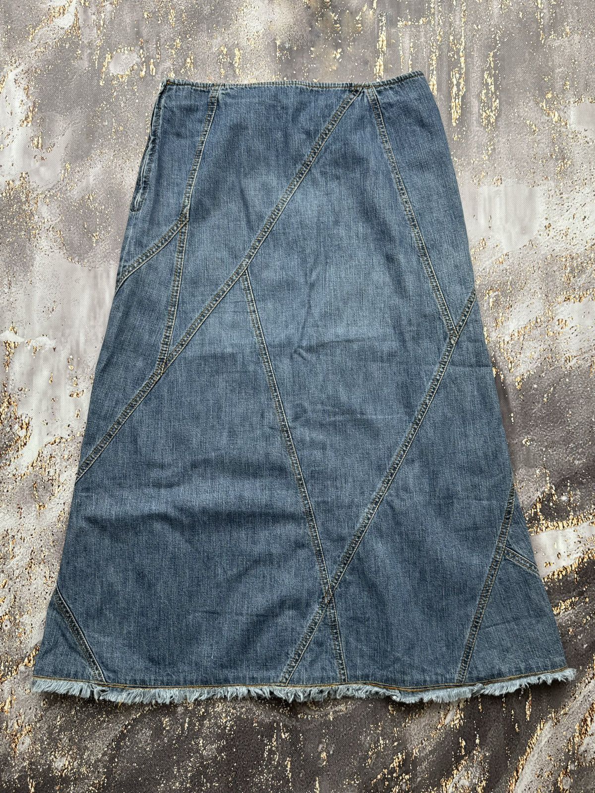 Vintage Vintage Patched Denim Maxi Skirt Size 26" / US 2 / IT 38 - 6 Thumbnail