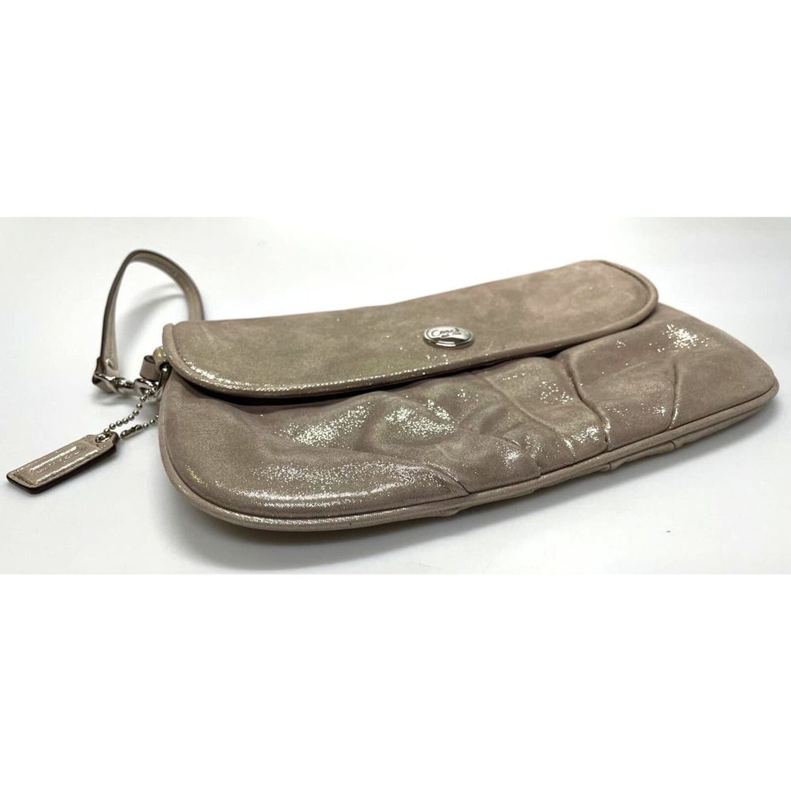 Coach Coach Metallic Soft Leather Flap Clutch Wristlet Purse Size ONE SIZE - 2 Thumbnail