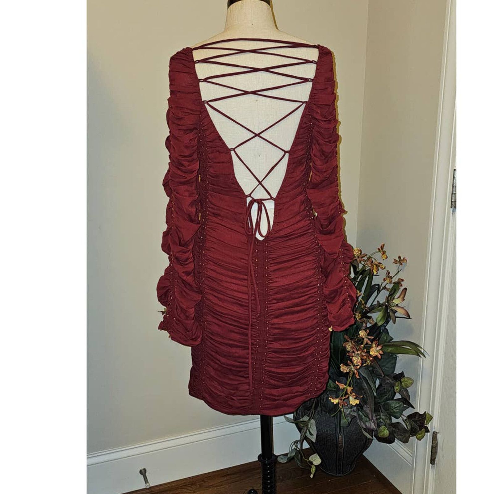 Free People New FREE PEOPLE Western Romance Mini Dress $448 SIZE 4 Red Size S / US 4 / IT 40 - 6 Thumbnail