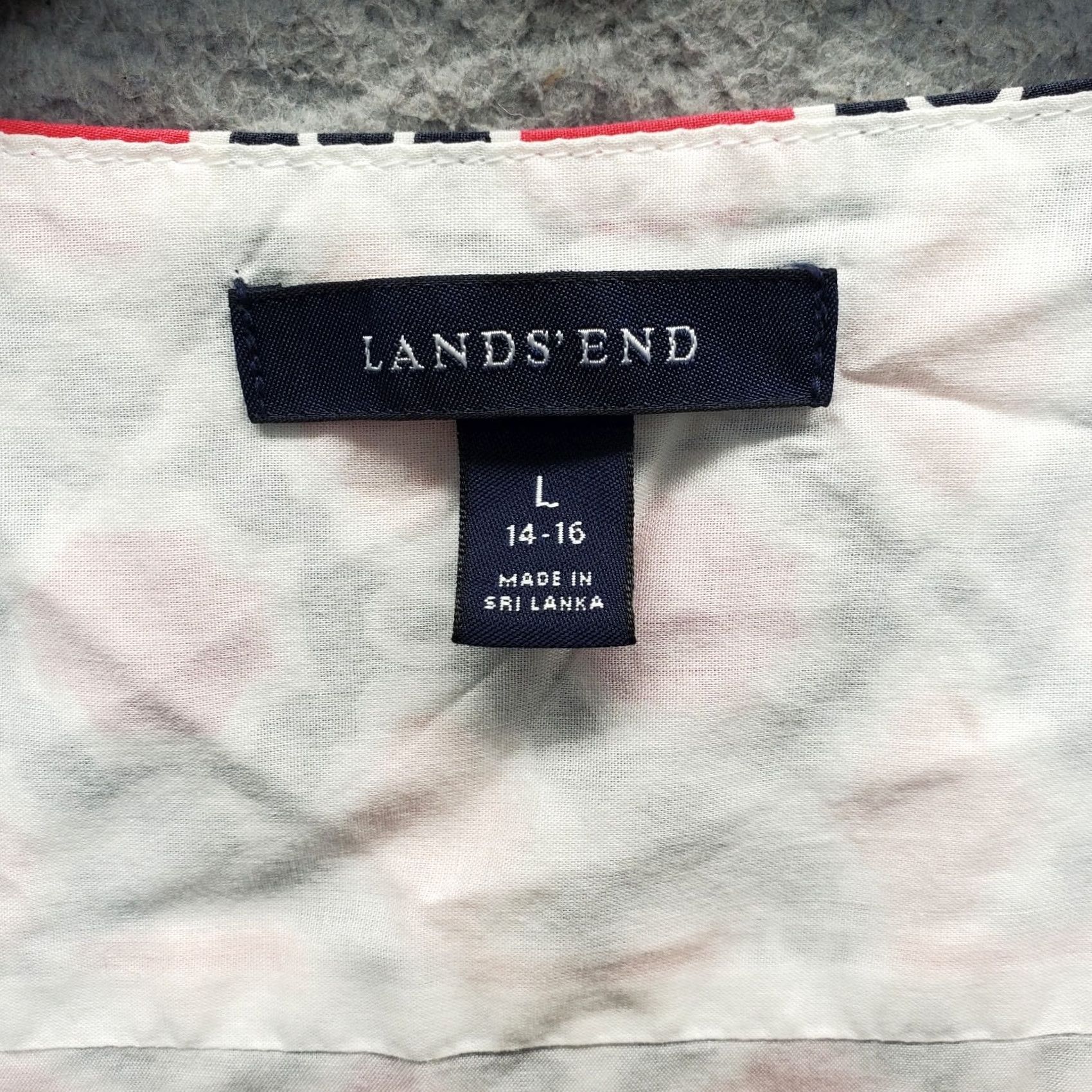 Lands' End Lands' End Blouse Womens Large Multicolor Geometric Lined Sleeveless Button Front Top Size L / US 10 / IT 46 - 5 Thumbnail